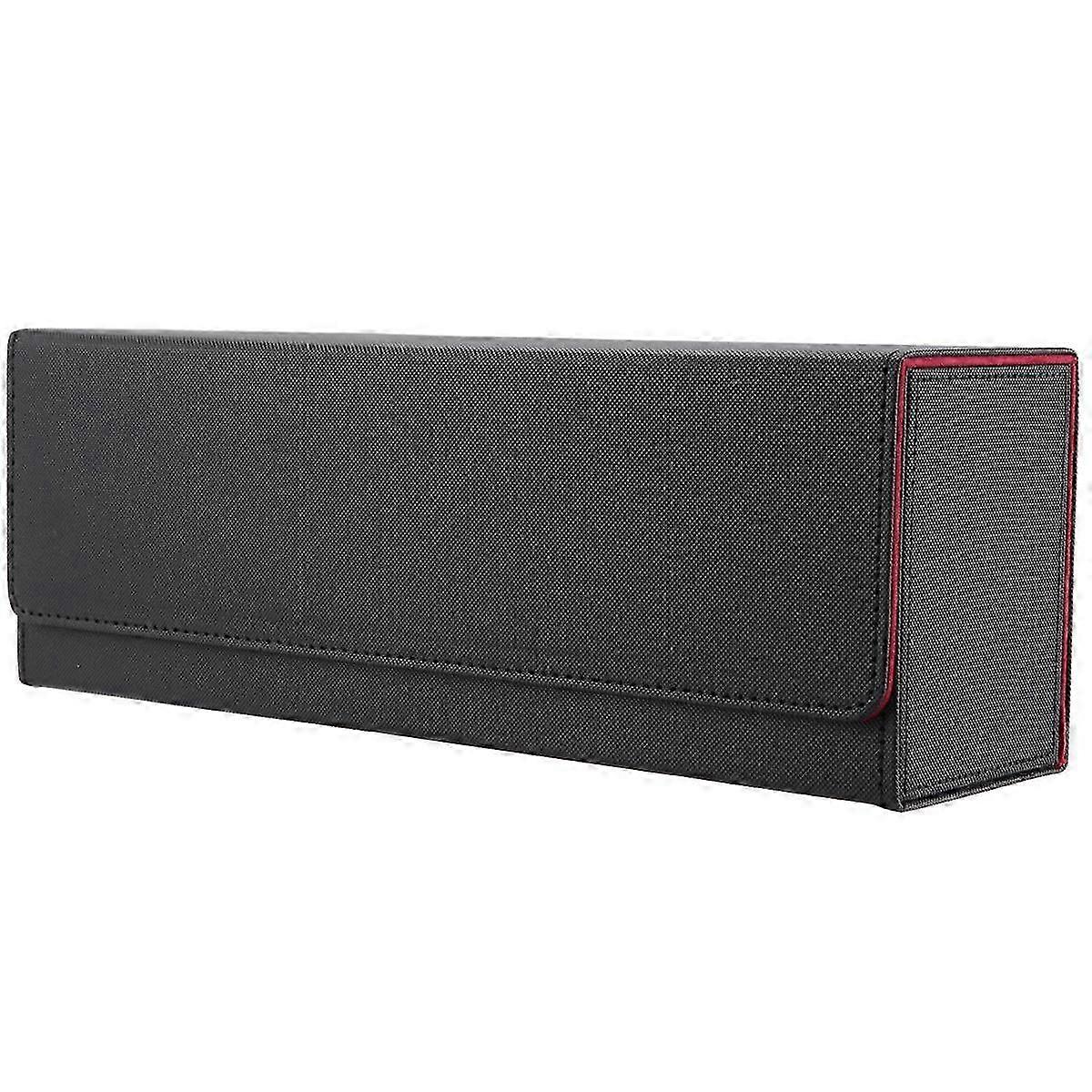 for Desk Box 400 Card Desk Box Card Storage Box Deck Box PU Leather Deck Box for Trading Card Games (Black+Red)