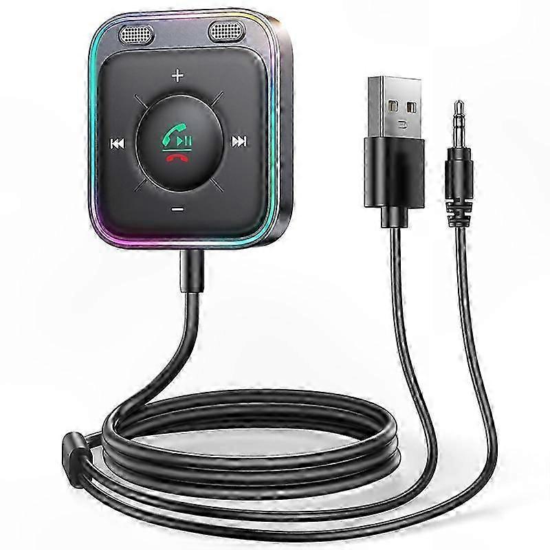 Bluetooth 5.3 AUX Autoadapter mit zwei Mikrofonen, Geräuschunterdrückung, Freisprecheinrichtung für Autos