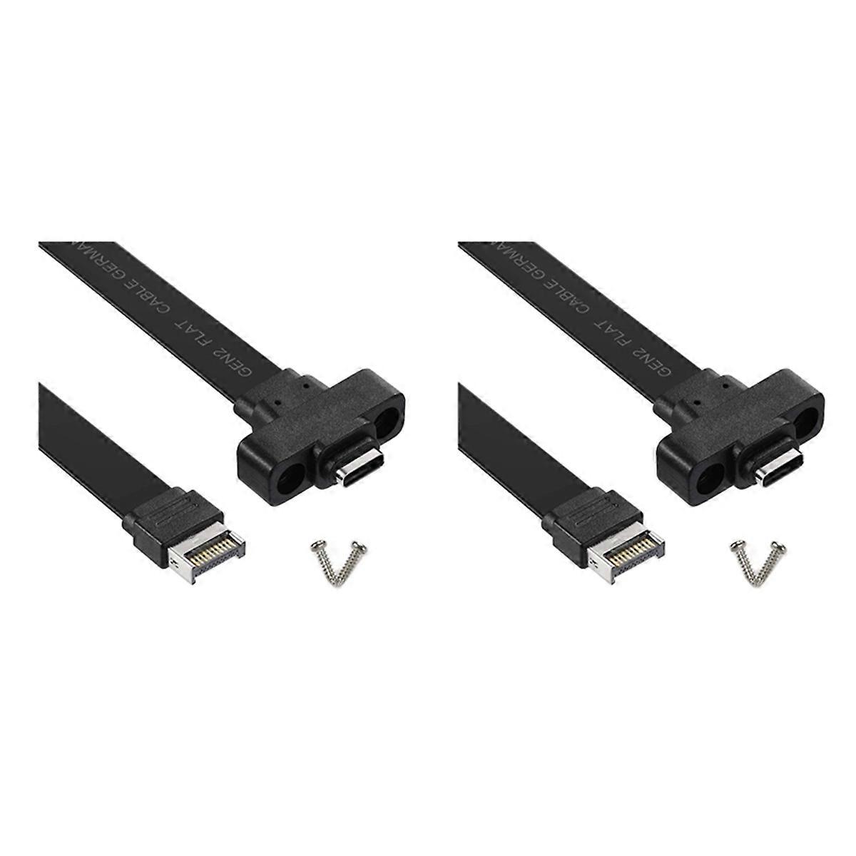 2X USB 3.1 Front Panel Type E to Type C Extension Cable ,Gen 2 (10 Gbit/S) Internal Adapter Cable,wi