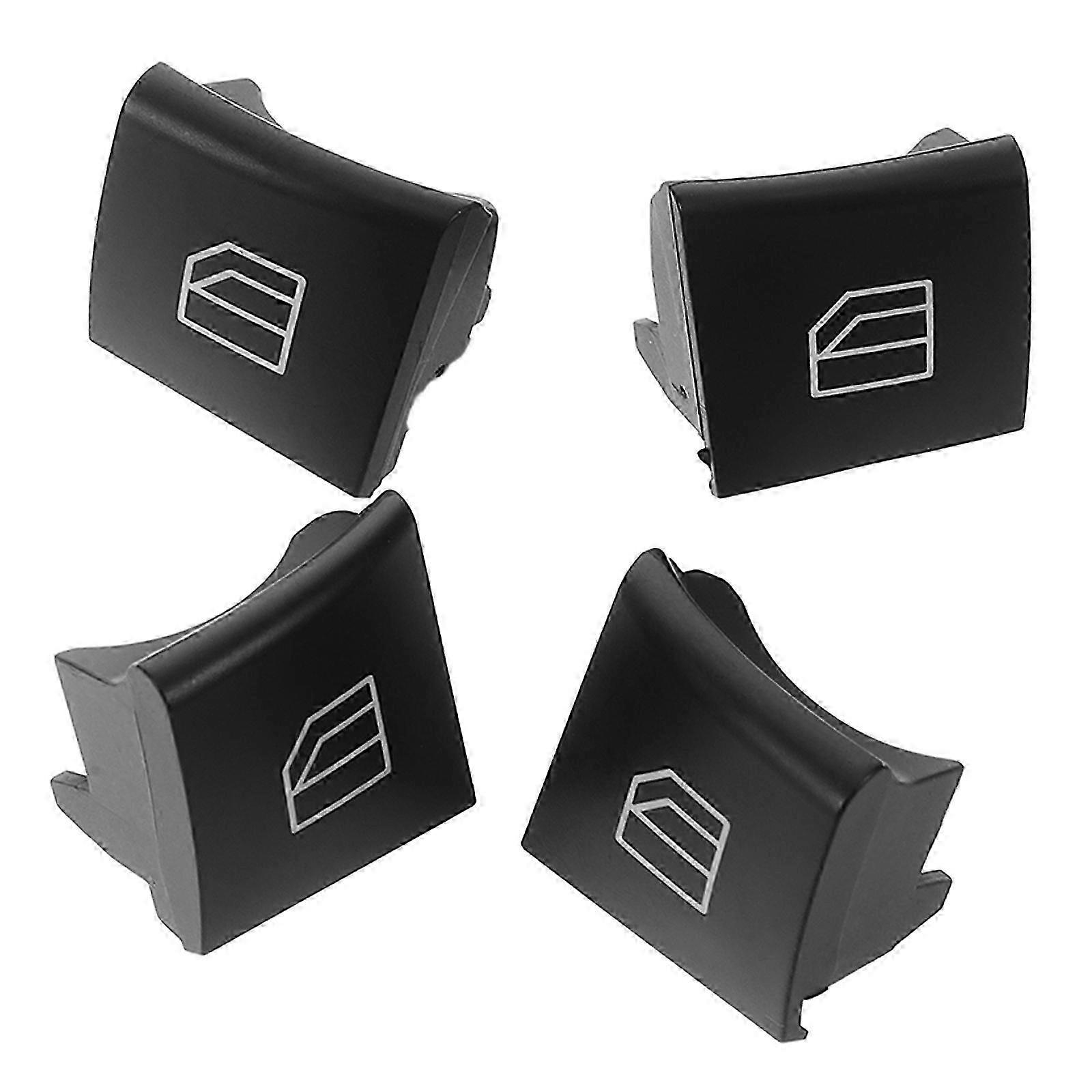 Power window switch covers for vehicle - Black trim sticker set of 4 pieces