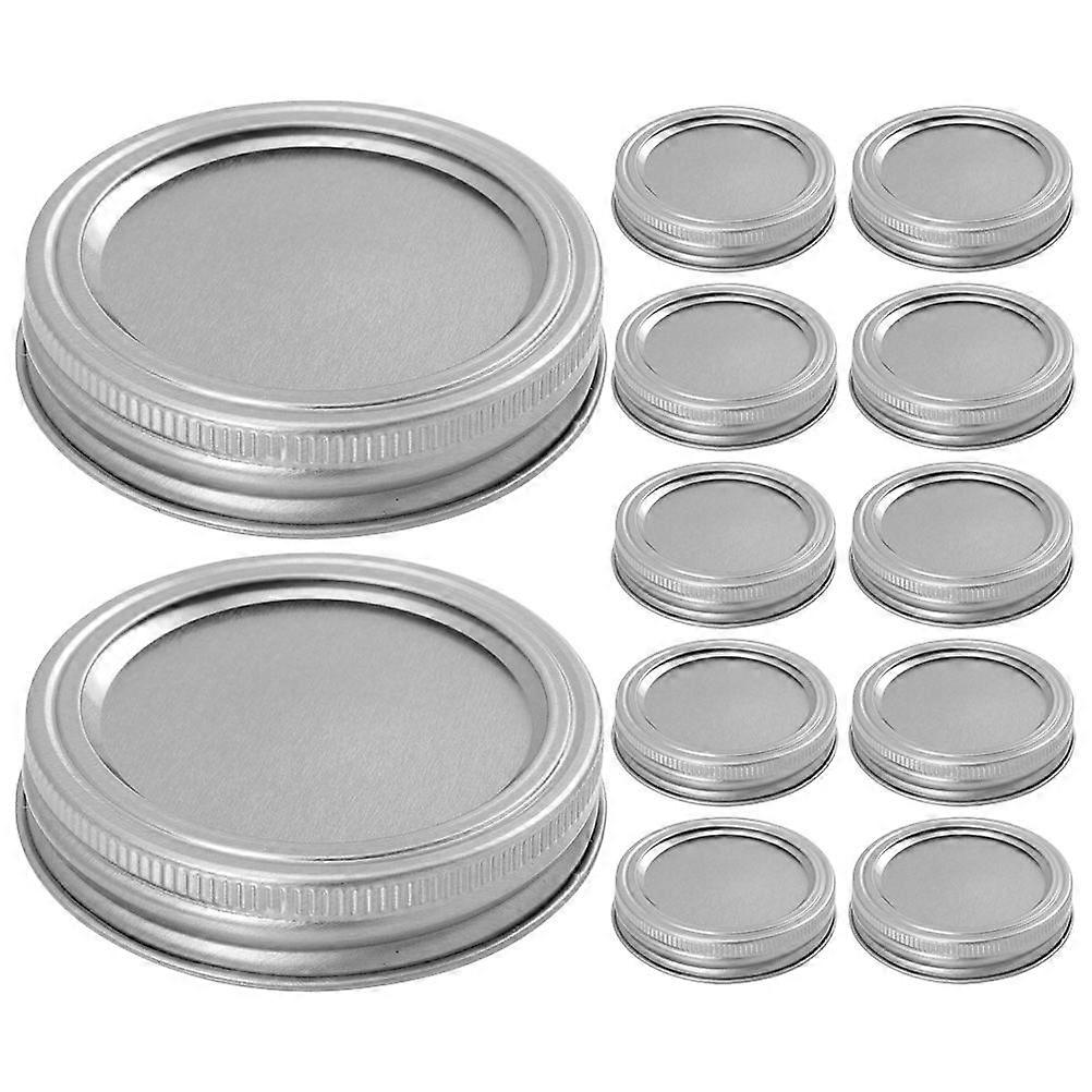 1 Set Regular Mouth Mason Jar Lids Canning Jar Caps Metal Storage Jar Lids with Rings