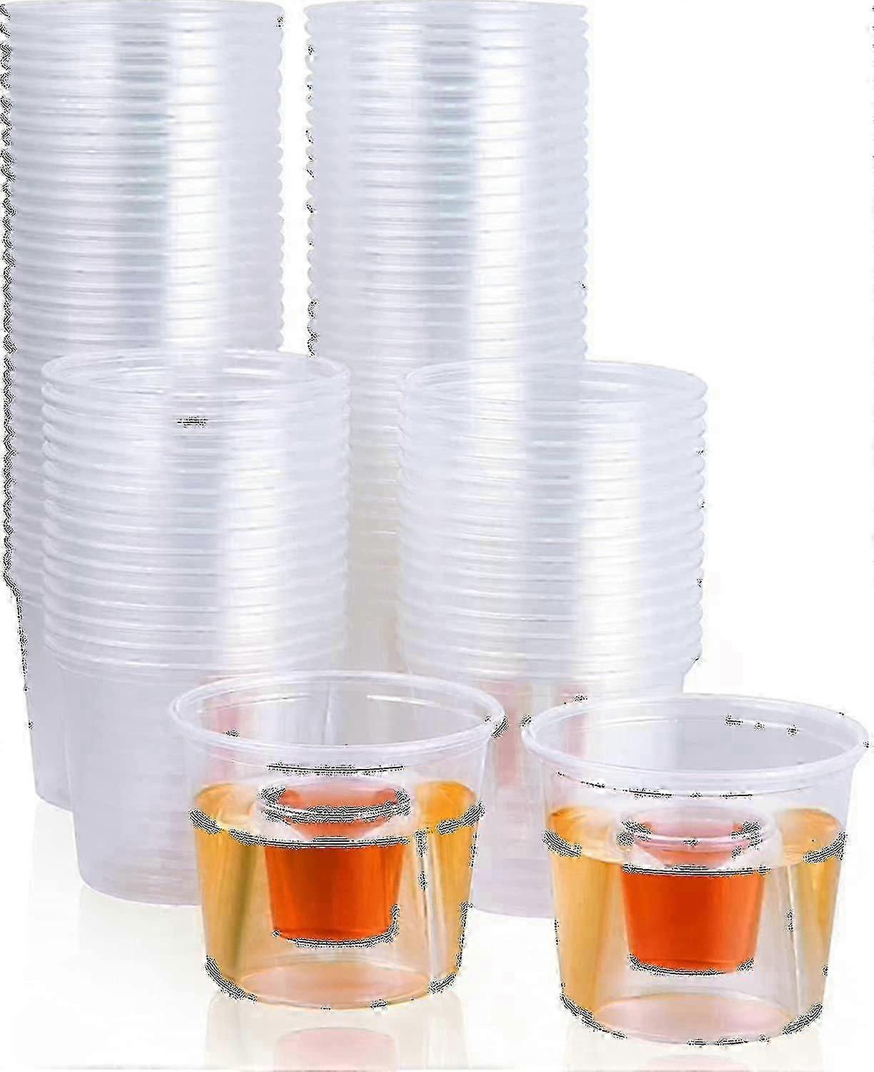 Highly Durable and Reusable Clear Plastic Bomber Cups Ideal for Mixing Shots and Shots Parties