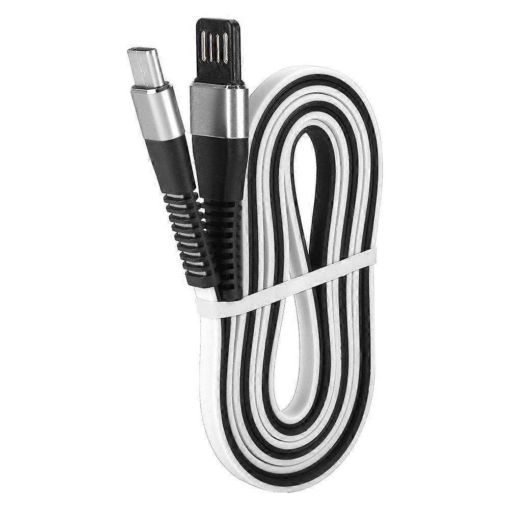 1m/3.3ft Double Sided Type?C Interface Data Cable Fast Charging Flat(White Black)