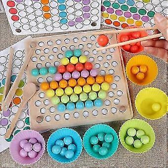 Beads Game Early Childhood Children Wooden Clip Bead Game Puzzle Parent-child Interactive Toys for Children Gifts