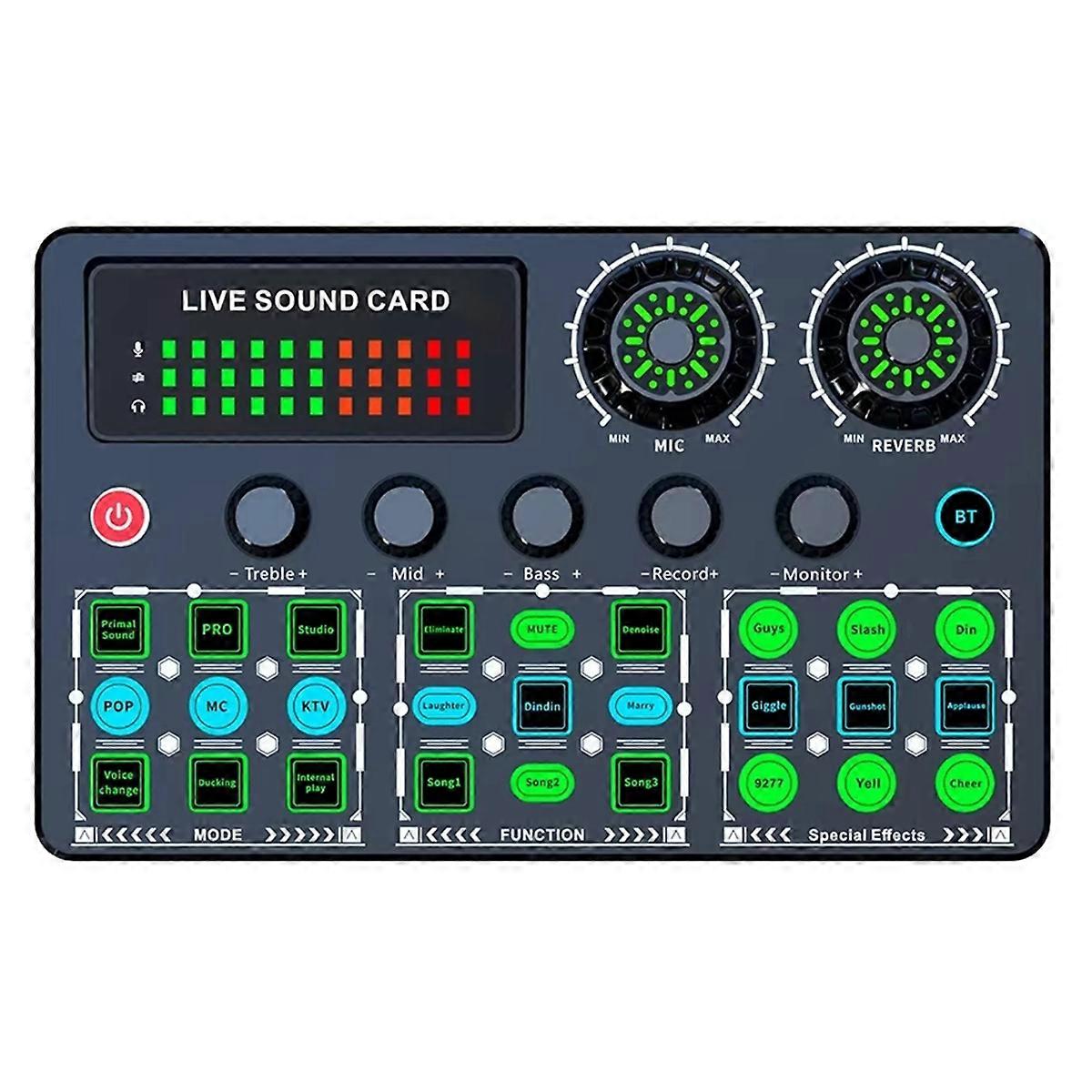 V99 Live Sound Card Dedicated Singing Sound Card Equipment Mobile Karaoke Recording Computer Podcast Sound Card Mixer A