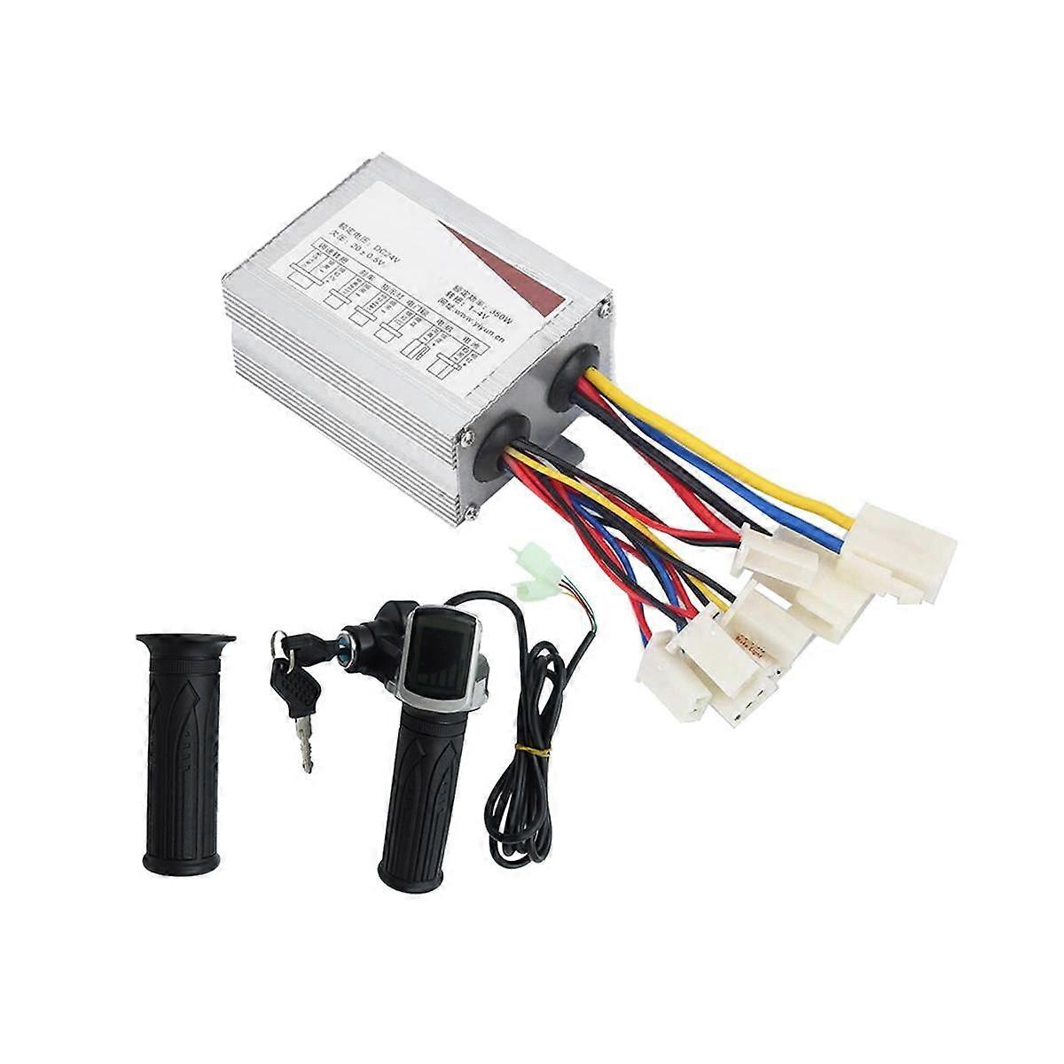 24V 350W Electric Scooter Brushed Controller Motor+Throttle Twist Grip Kit for E-Bike Electric Scoo