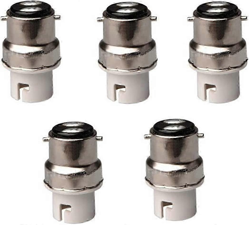 Set of 5 B22 to B15 / BA15D / B15D or LED bulb adapters