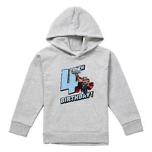 Marvel Childrens/Kids Thor Heather 4th Birthday Hoodie