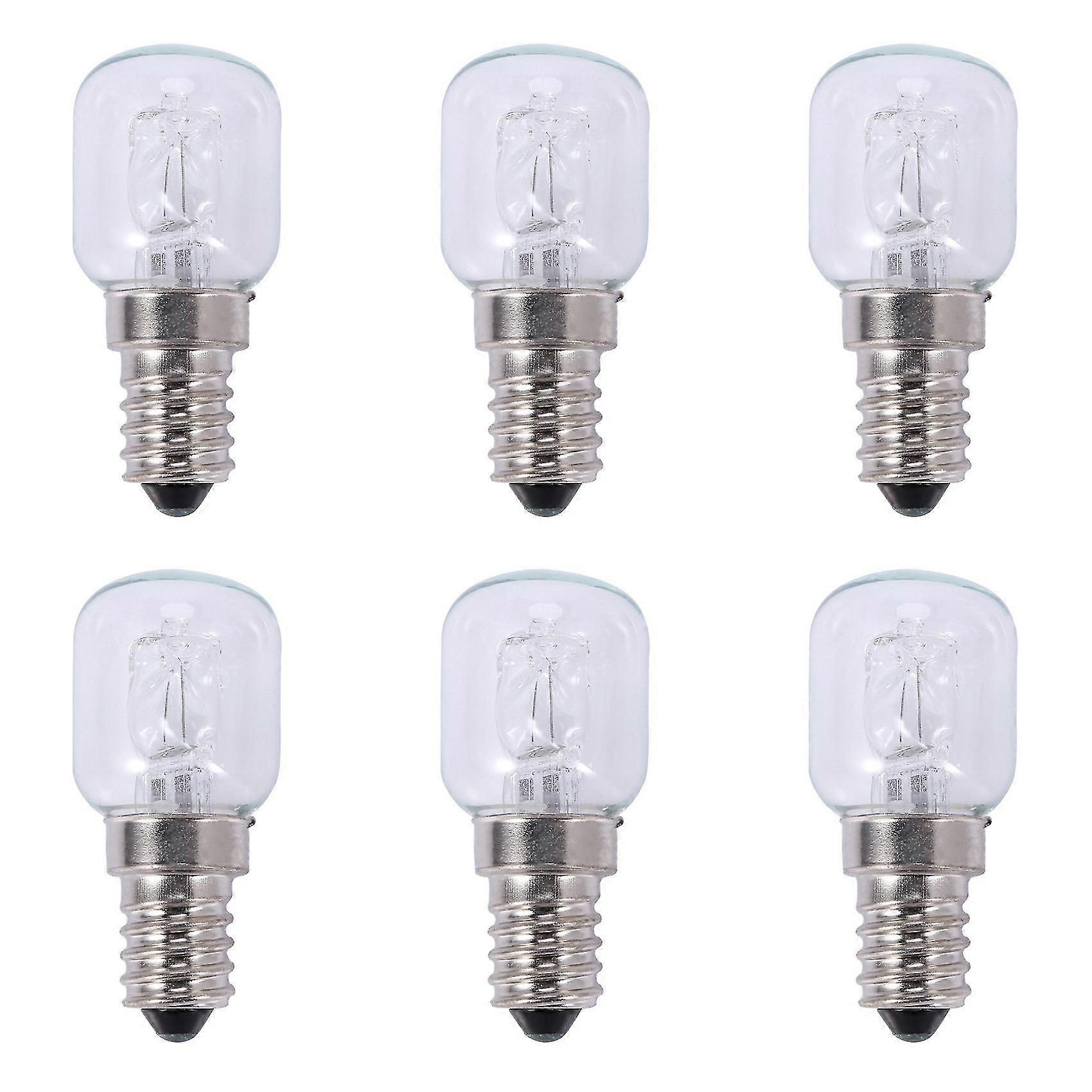 6x E14 High Temperature Bulb 500 Degrees 25w Halogen Bubble Oven Bulb E14 250v 25w Quartz Bulb