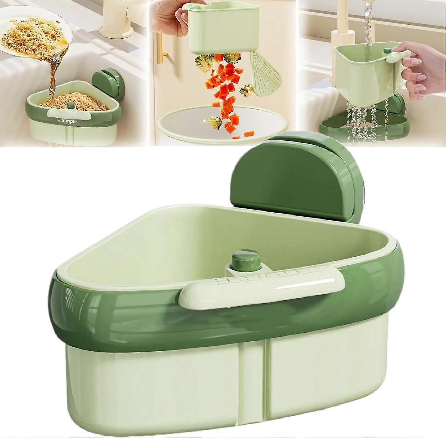 Upgraded Sink Caddy,Self-Empty Design with Suction Cup Holder