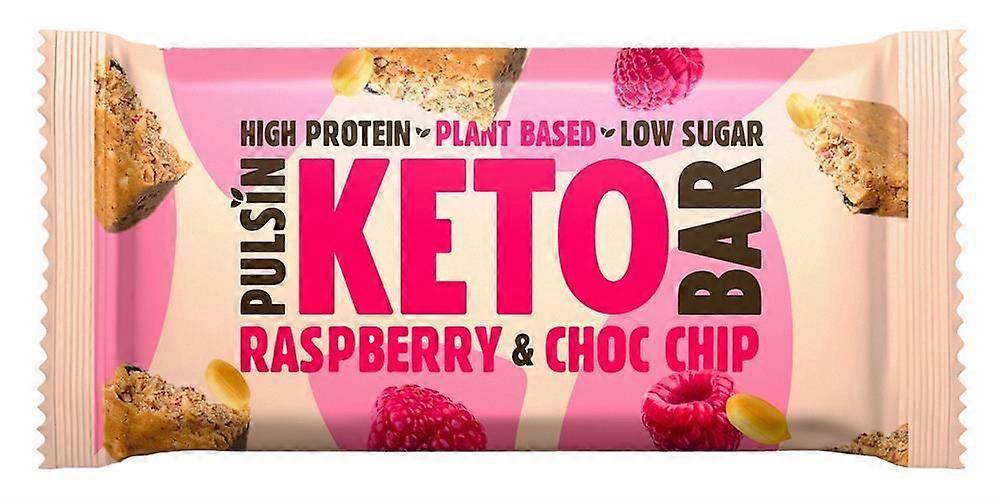 Pulsin Raspberry Choc Chip Keto Bar 50g - 18 Pack