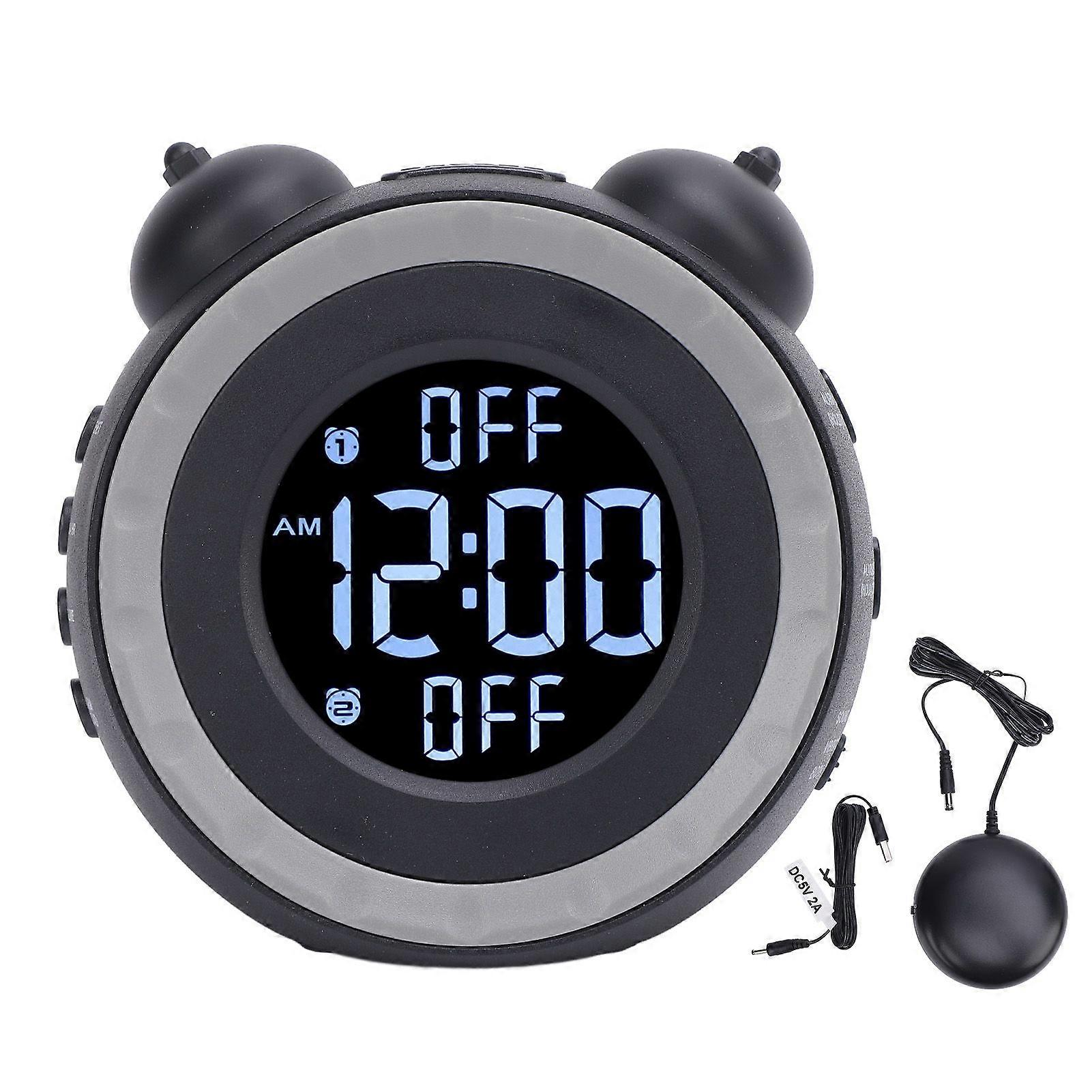 Extra Loud Alarm Clock with Bed Shaker Adjustable Volume Easy To Set Vibrating Bed Shaking Alarm Clock for Heavy Sleepers