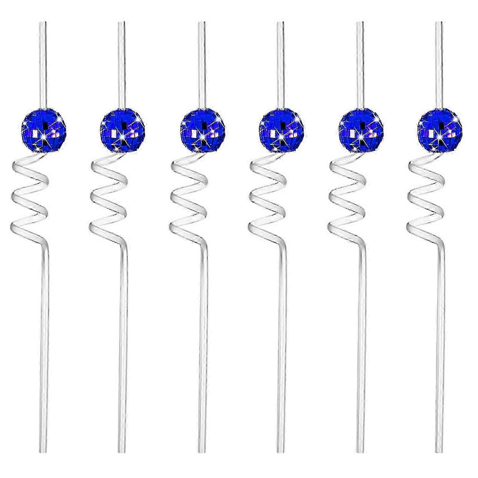 Reflective mirror straws for disco party 6pcs/set spiral shape distinctive bachelorette decorations