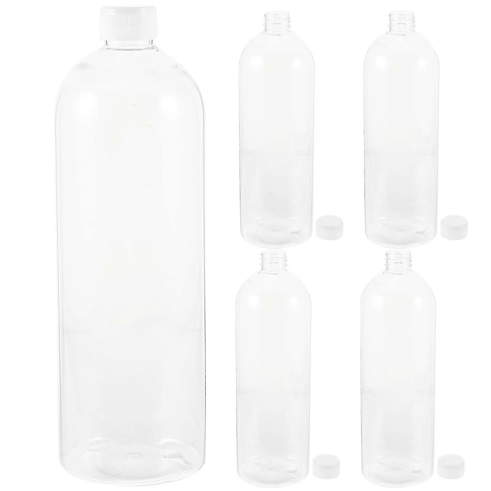 Transparent 5Pcs Rotating Cap Shampoo Bottle for Storage and Refill