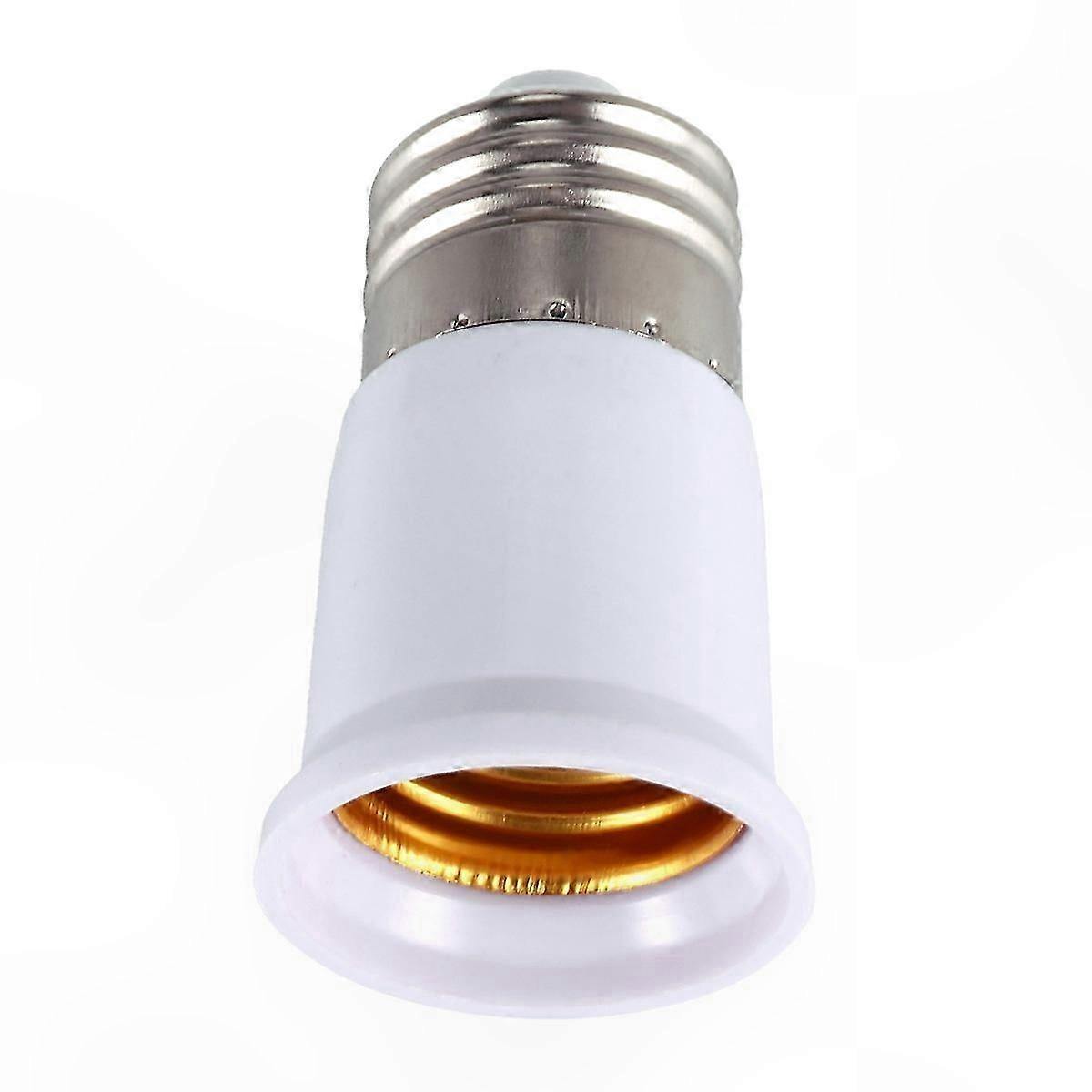 E27 to E27 Lamp Holder Adapter Extender in Silver and White Tone