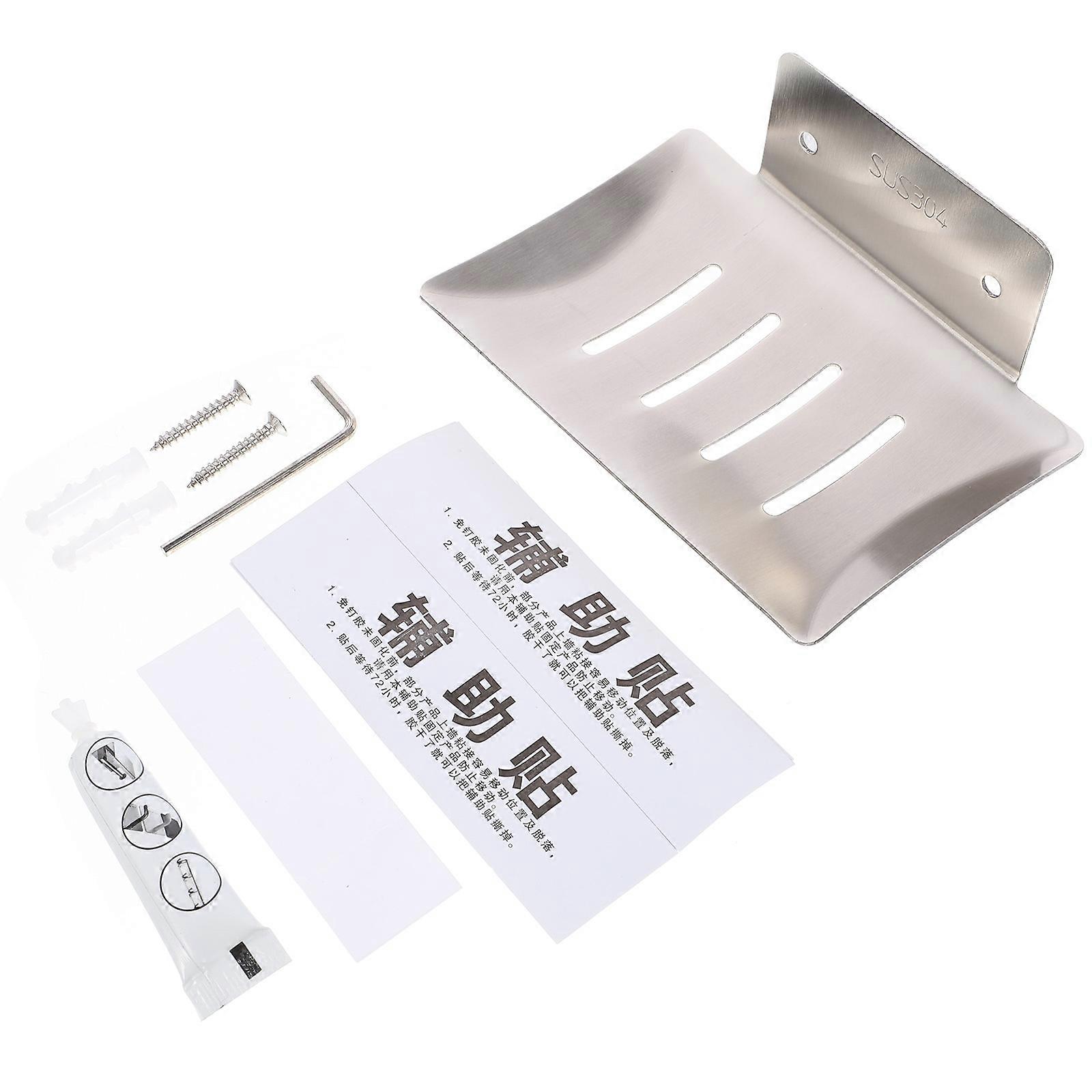 Bathroom Soap Box Stainless Steel Soap Rack for Storage Use 3Pcs