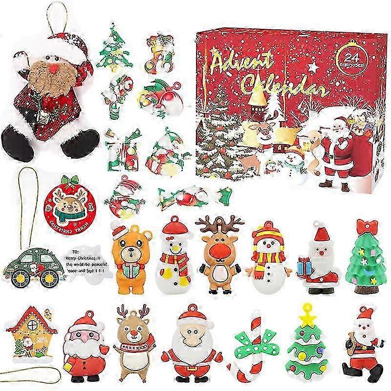 24 Days Countdown Calendars Kids Advent Calendar Gift Set Decorations Santa Claus Snowman Toys Xmas Gift Box
