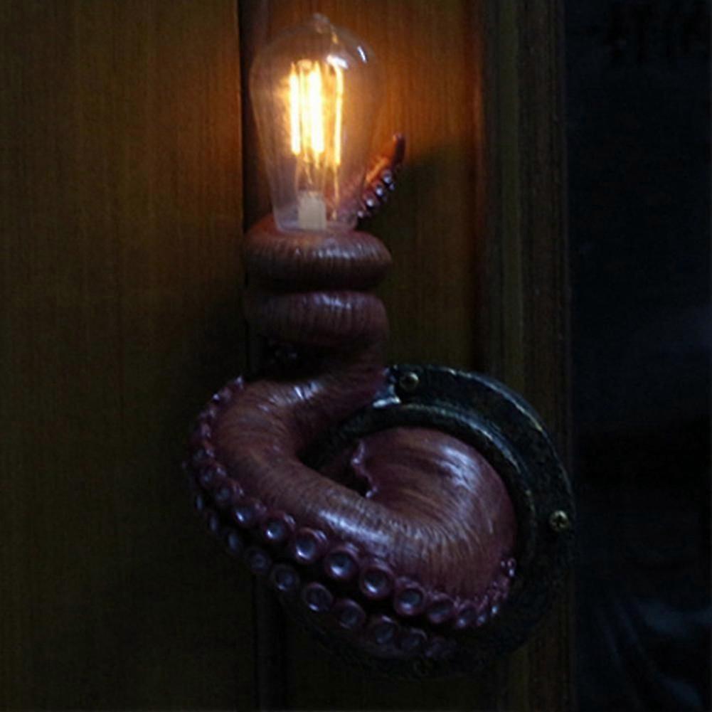 Vintage Tentacle Shape Wall Lamp Realistic Resin Animal LED Sconce