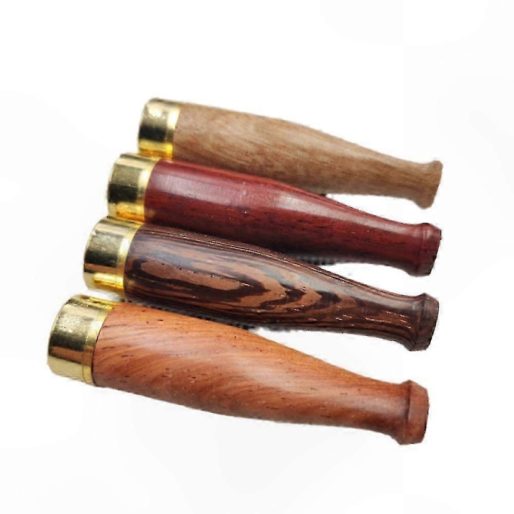 Reusable 4-Piece Wooden Cigarette Holder Set with Metal Interface