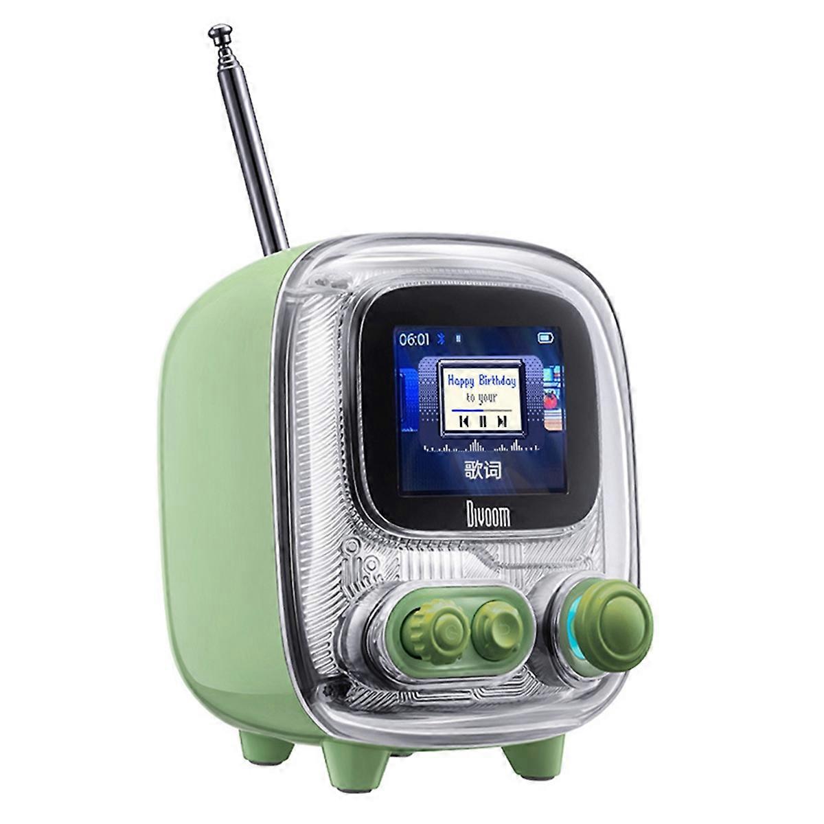  Ratro Bluetooth Speaker Portable Pixel Art Alarm Clock Green