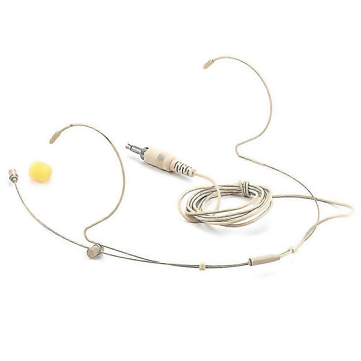 For Adjustable Double Earhook Capacitor Headset Mic Beige