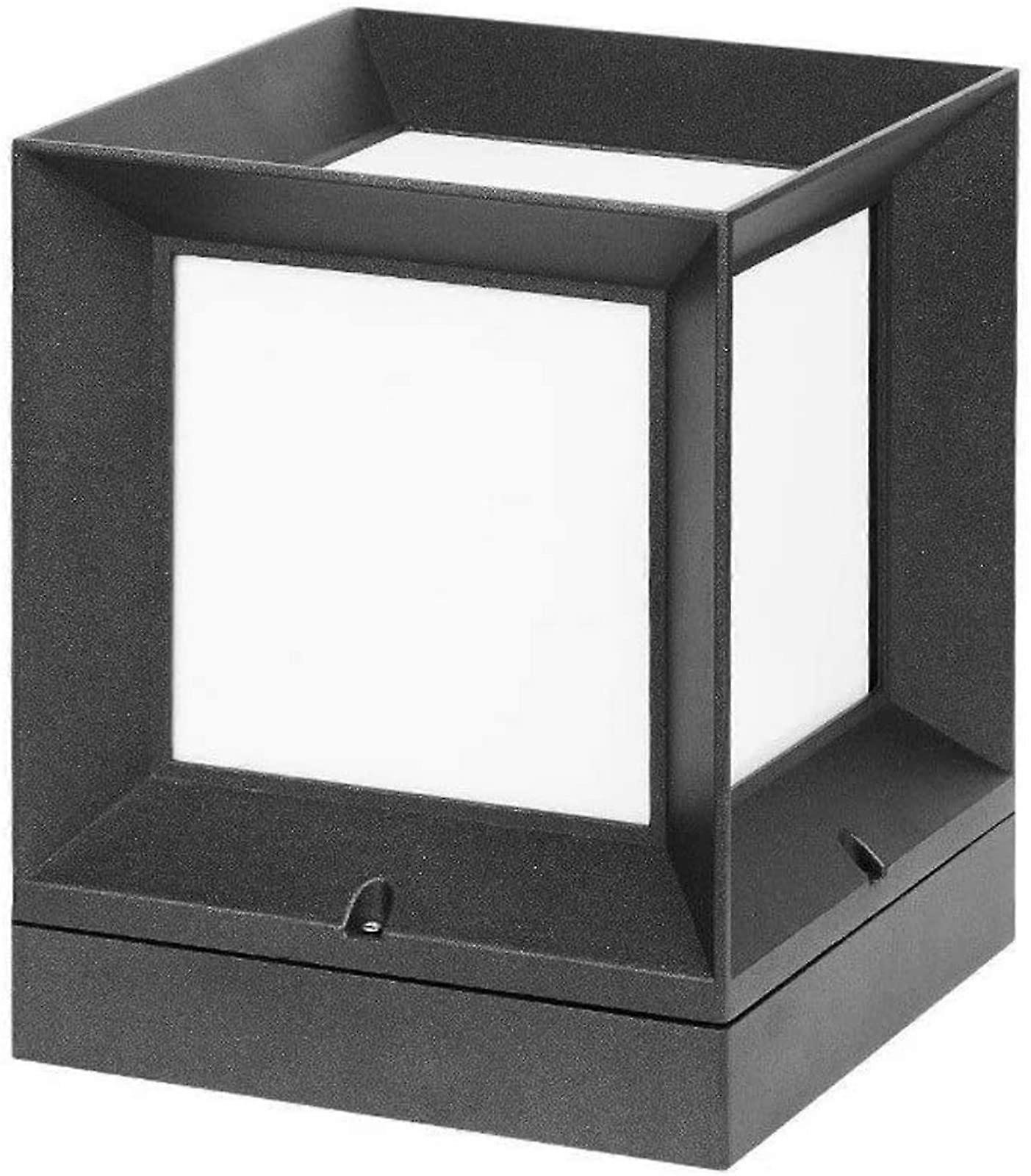 Garden Post Light E27 Socket Compatible Square Die Cast Aluminum Outdoor Lamp Waterproof Landscape Pillar Light