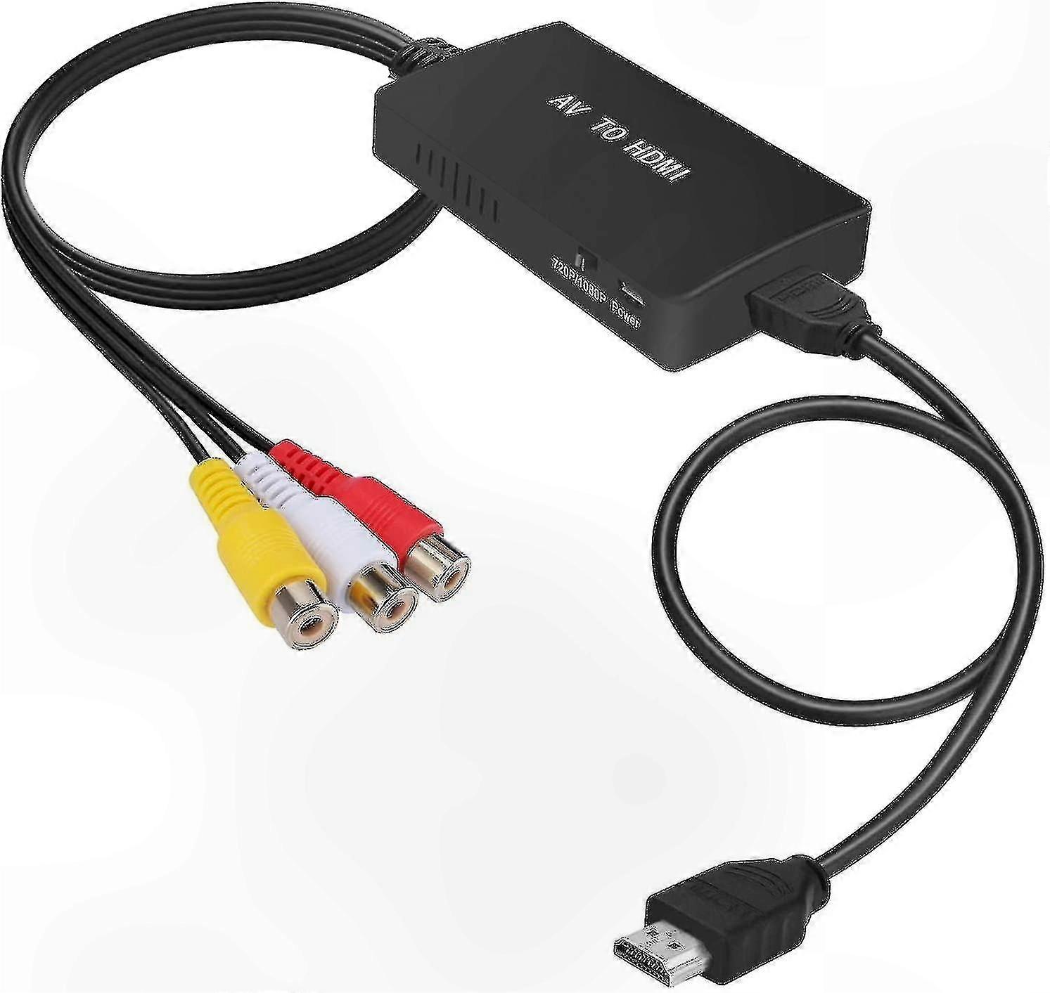 HDMI Converter for TV DVD VCR - Composite to HDMI Adapter with PAL NTSC Format Support up to 1080p Resolution