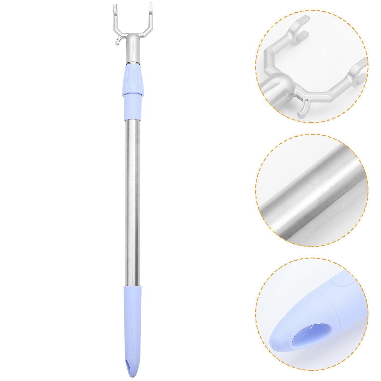 Silver Clothesline Reach Pole for Balcony Drying 2Pcs Rod