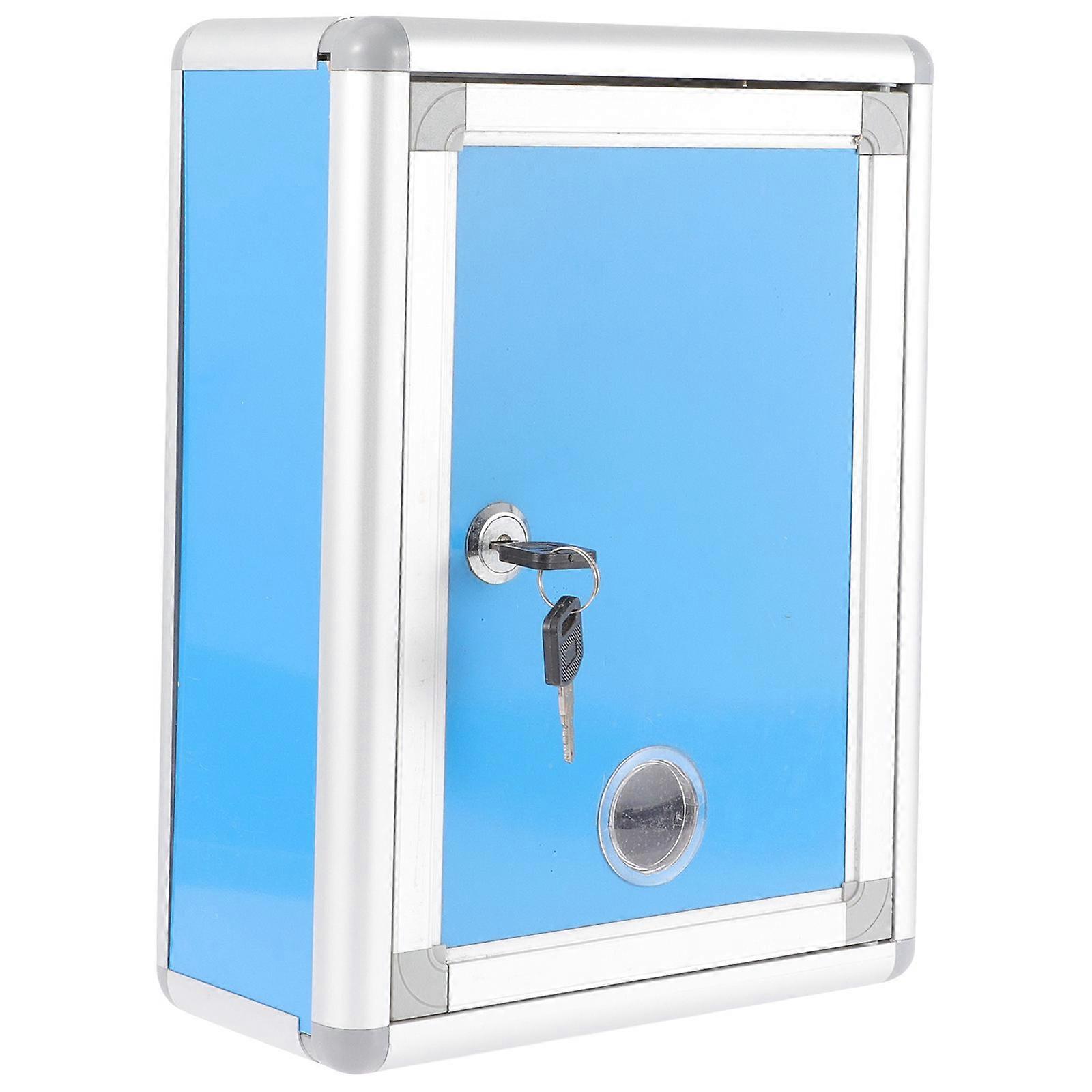 Reusable Wall Mount Mailbox Blue for Storage 2Pcs Locking Letter Box
