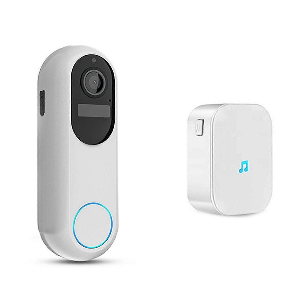 1080P Smart Wireless Video Doorbell Camera Wireless Smart Video Doorbell with Chime Two-Way Talk Nig