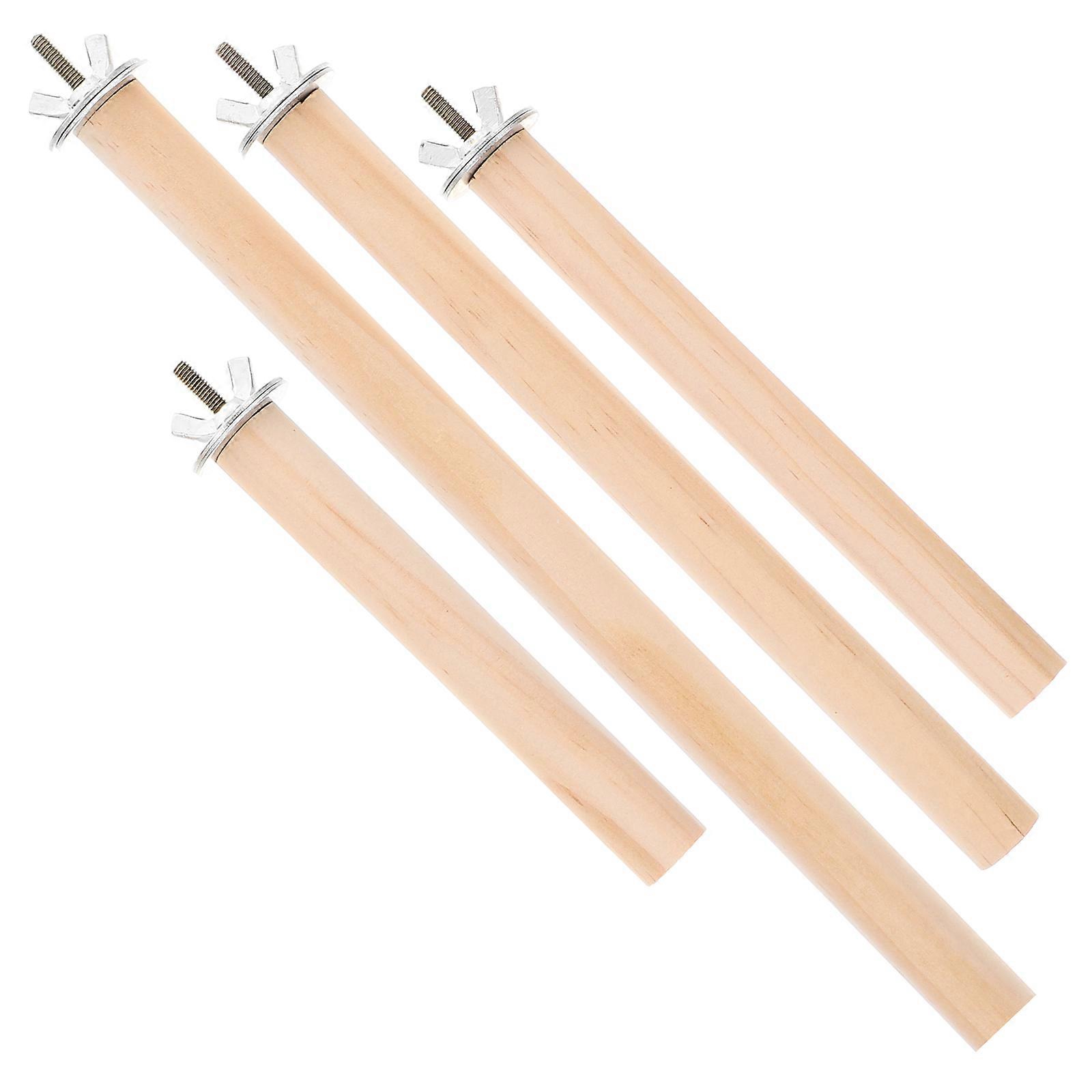 Rough Parrot Perch For Bird Cages Light Brown Wood 4Pcs Designed For Birds Creating Comfortable Resting Space