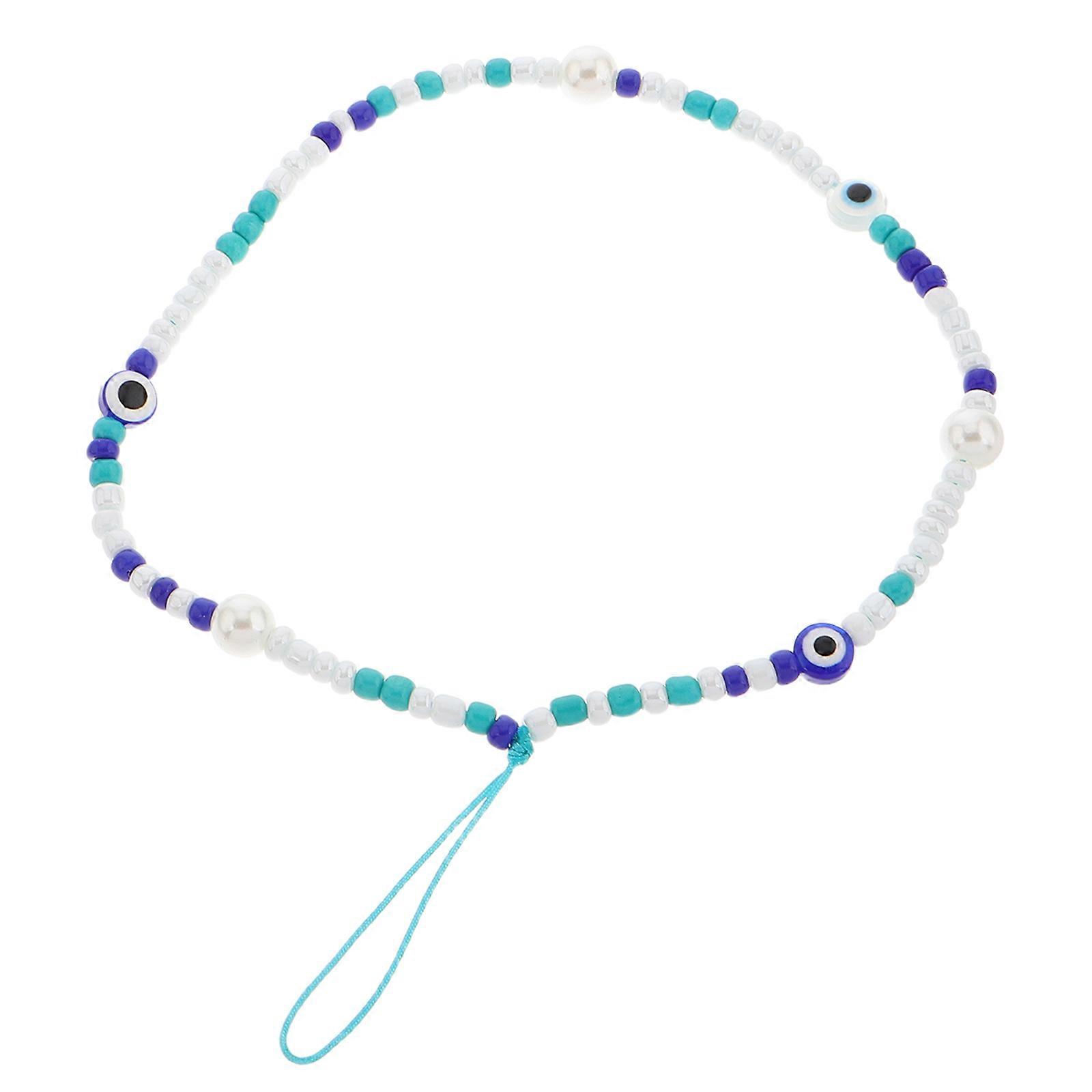 Beaded Wrist Strap Anti Theft Phone Charm Chain Multi 20.00X4.00X0.50CM Secure Grip 1Set