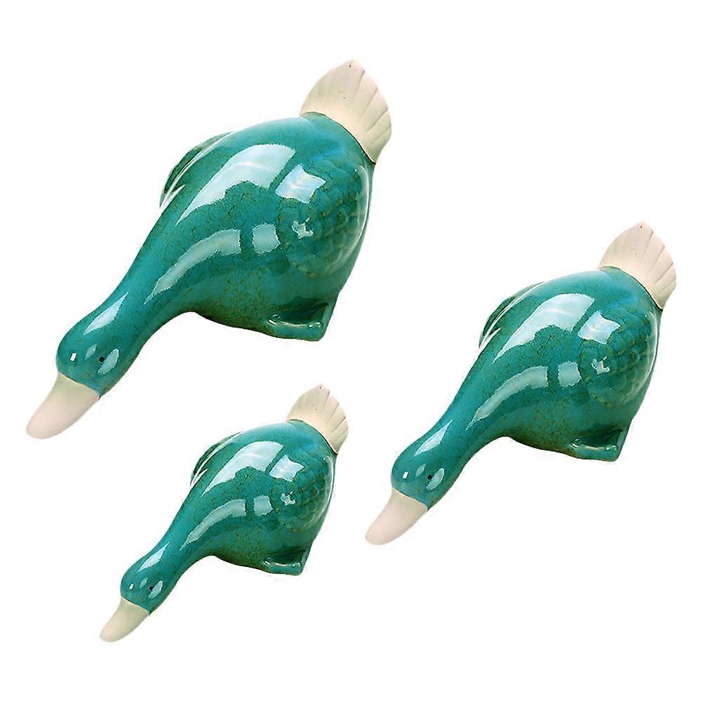 Ceramic Animal Figurines Drinking Gesture Ducks Home Decor 3Pcs