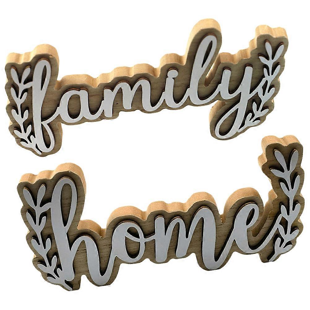 Wood Letter Sign Decorative Tabletop Home Letter Initials For Decor Simple Rustic Design 2Pcs