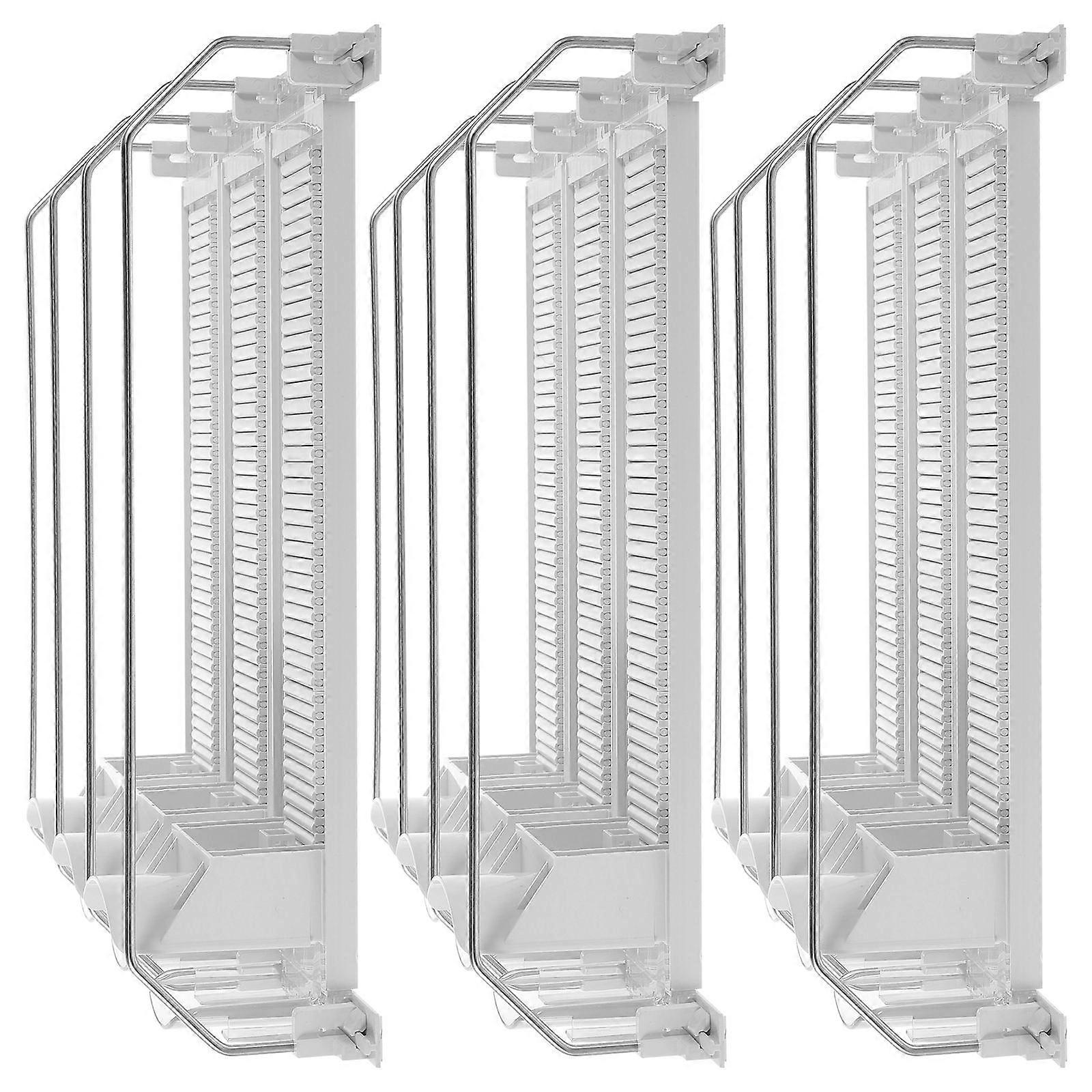 3Pcs Fridge Pusher Glide Dispenser For Supermarket Use With White ABS And Stainless Steel Material For Automatic Pushing