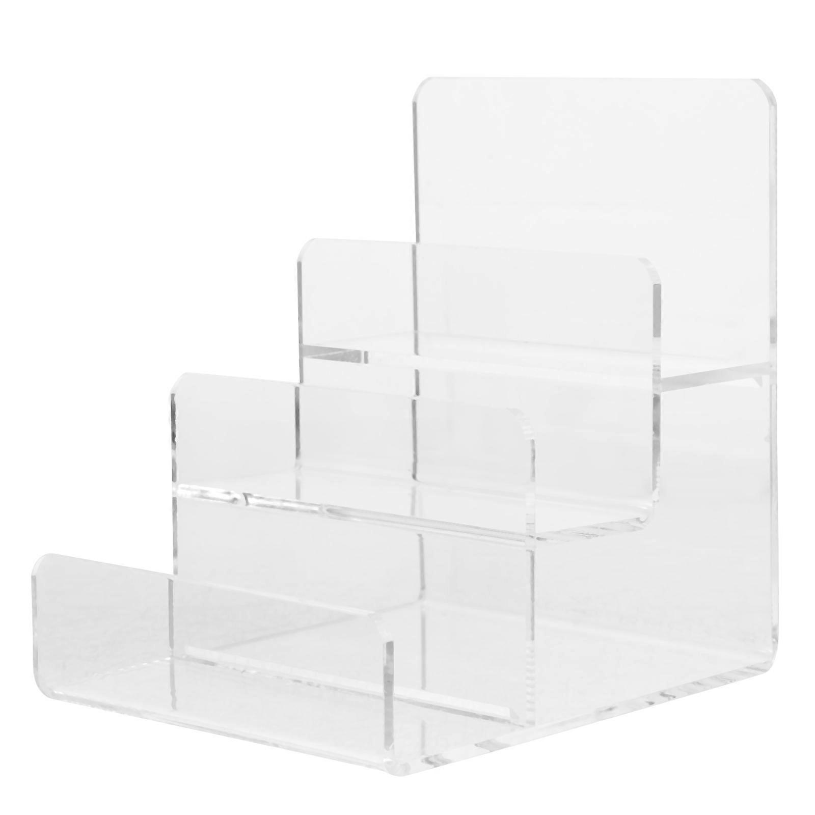 Acrylic Storage Rack For Wallet Organization In Daily Life 12.00X11.70X10.00CM White Display Stand 5Pcs
