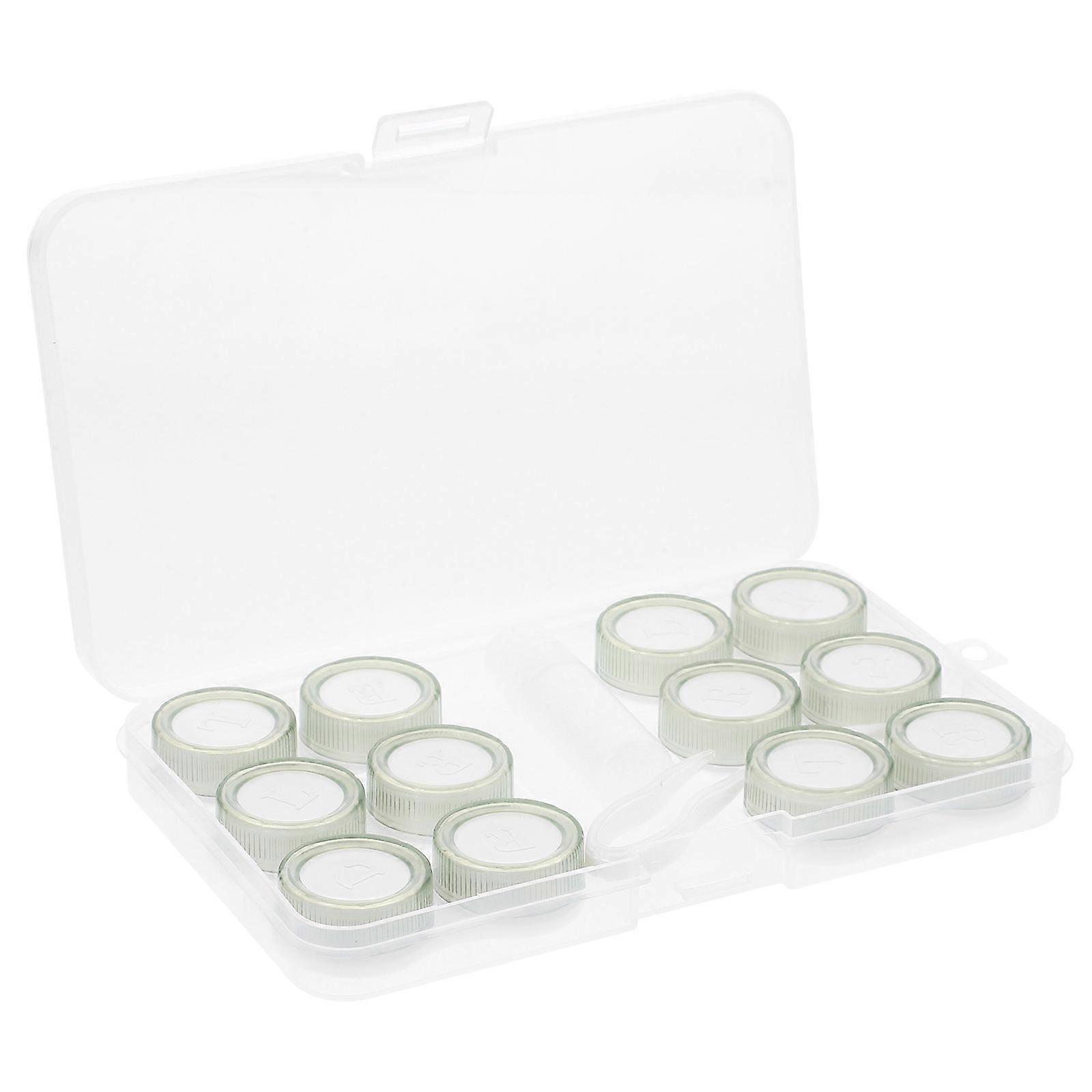 Lens Case 5 Sets Adorable Lens Organizer For Contacts Users Travel Design Easy Access Green Plastic Material