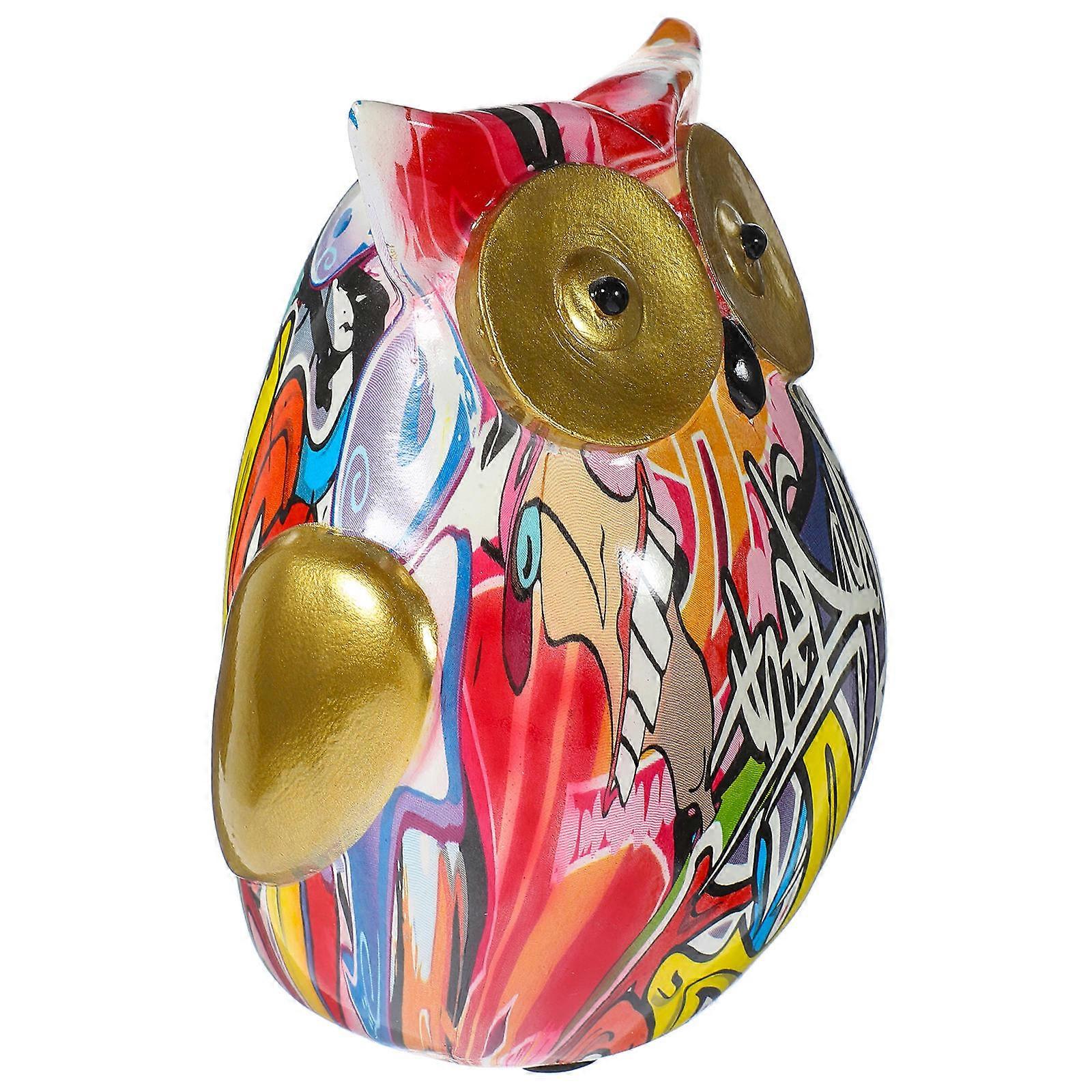 Resin Owl Statue 4Pcs Nordic Style Decoration Ideal For Home Office Gift Giving With Stable Base And Compact Size