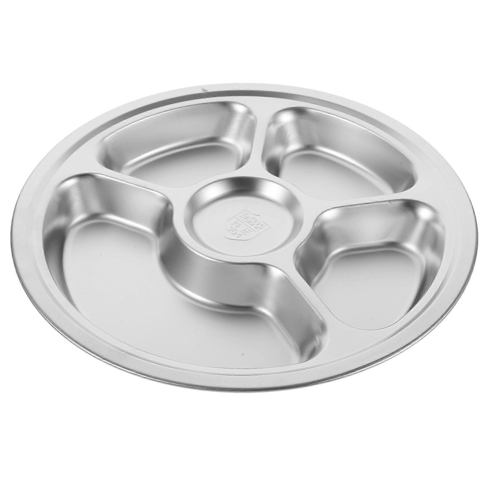Food Separator Plate Round Shape Stackable Reusable Stainless Steel For Family Restaurant 1Pack