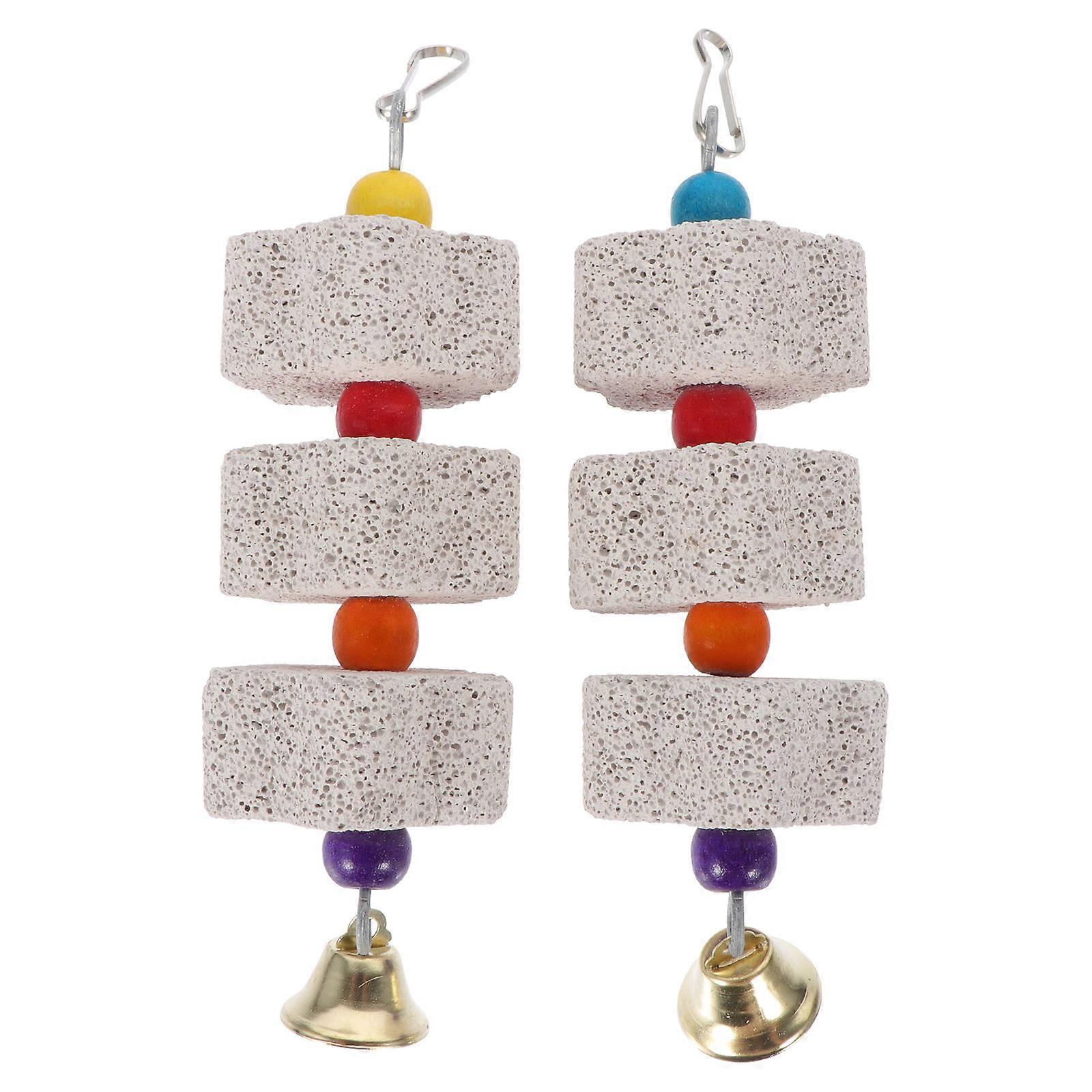 Parrot Molar Stone Decorative Hanging Bird Toy 4Pcs