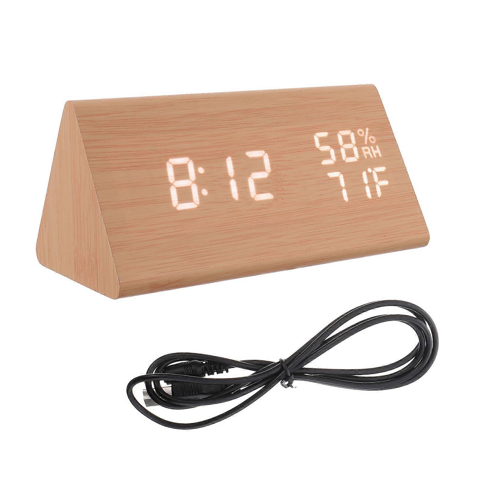 Wooden Alarm Clock Control 3Pcs for Home Desktop Use