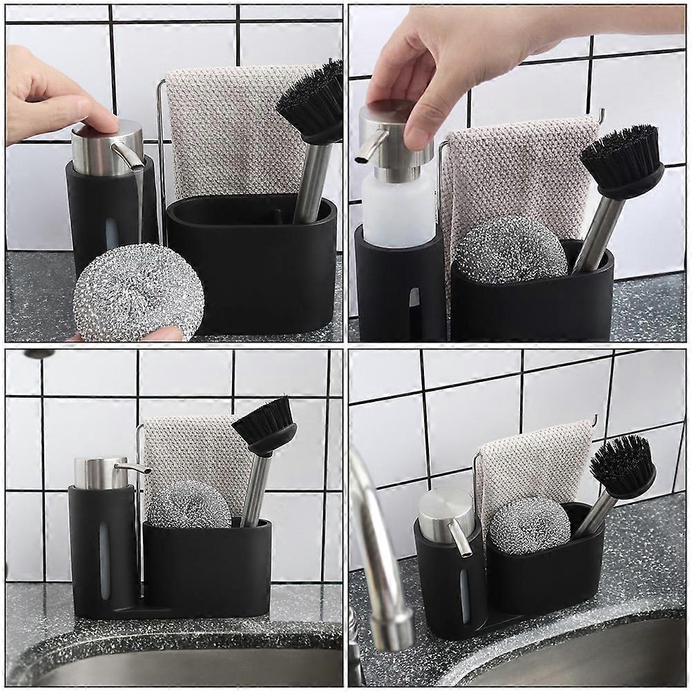 Practical Stainless Steel Resin Shelf 3Pcs Cleaning Set for Kitchen