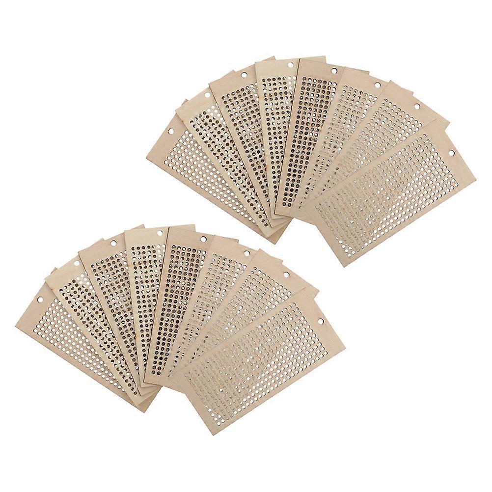 Wooden Craft Bookmarks for Embroidery Cross Stitch 32Pcs Khaki Blanks
