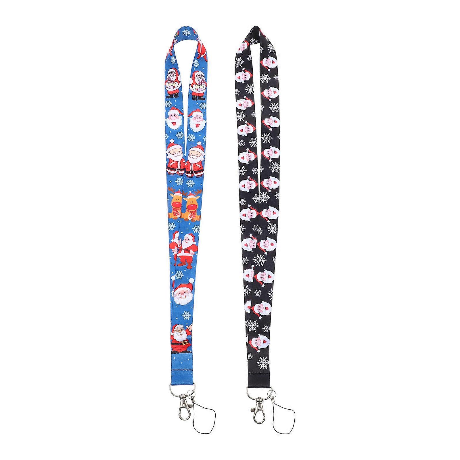 Black Christmas Pattern Phone Hanging Lanyard 4Pcs for Phone Usage