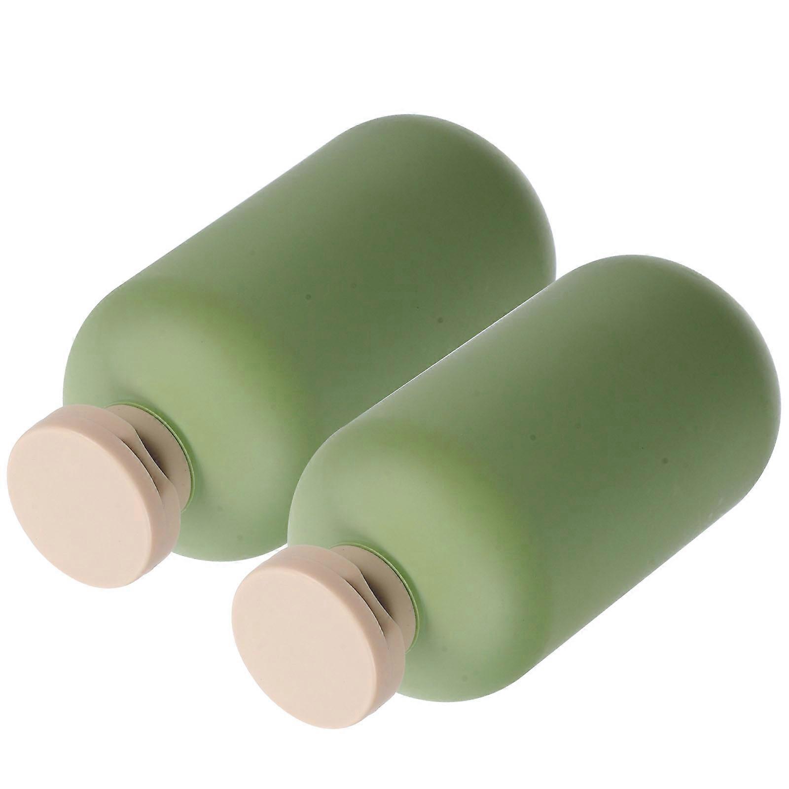 Refillable Travel Lotion Bottles 300ml For Creams And Shampoo Green Caps Design 2Pcs