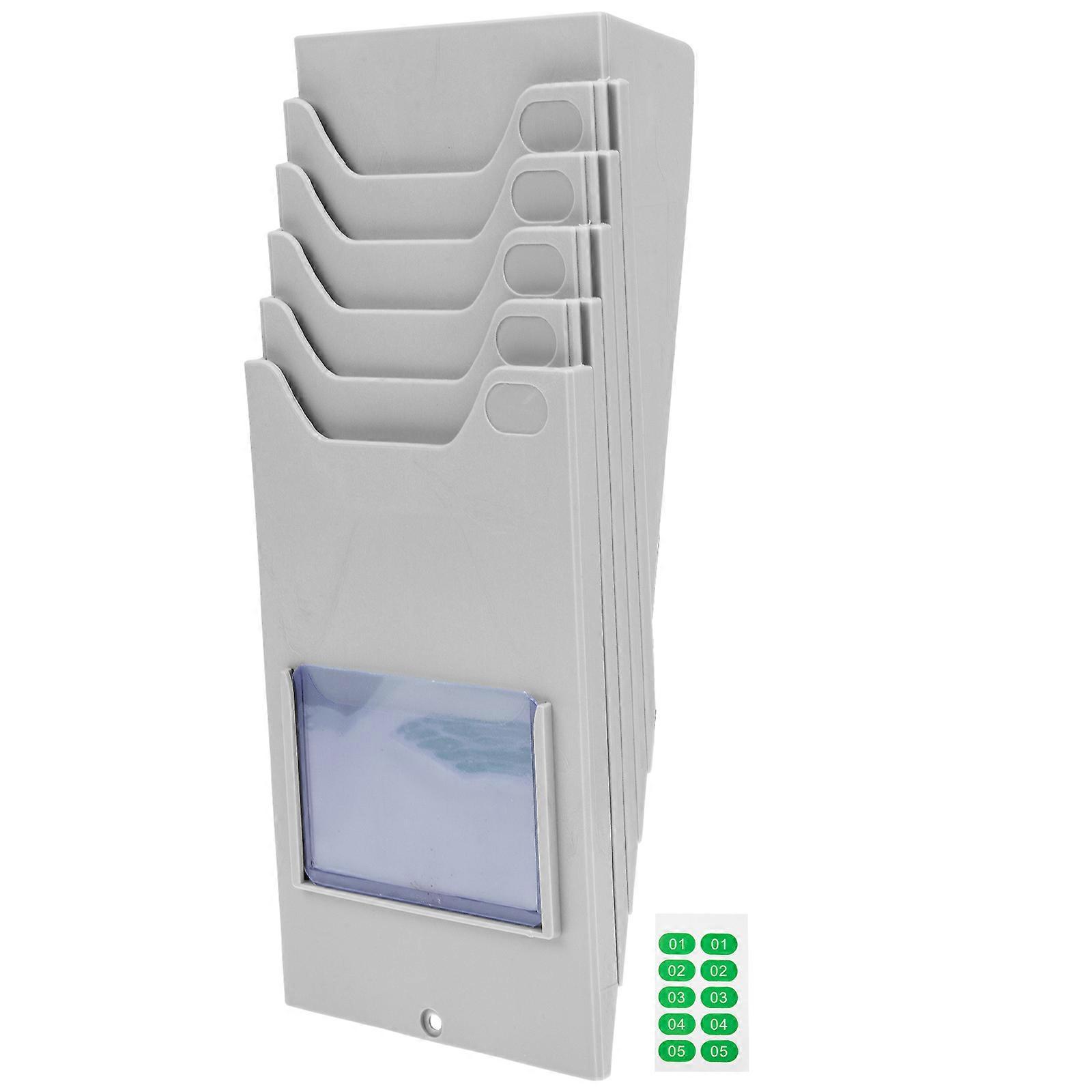 Warehouse Material Card Rack Hanging Time Card Holder for 2Pcs Plastic Grey