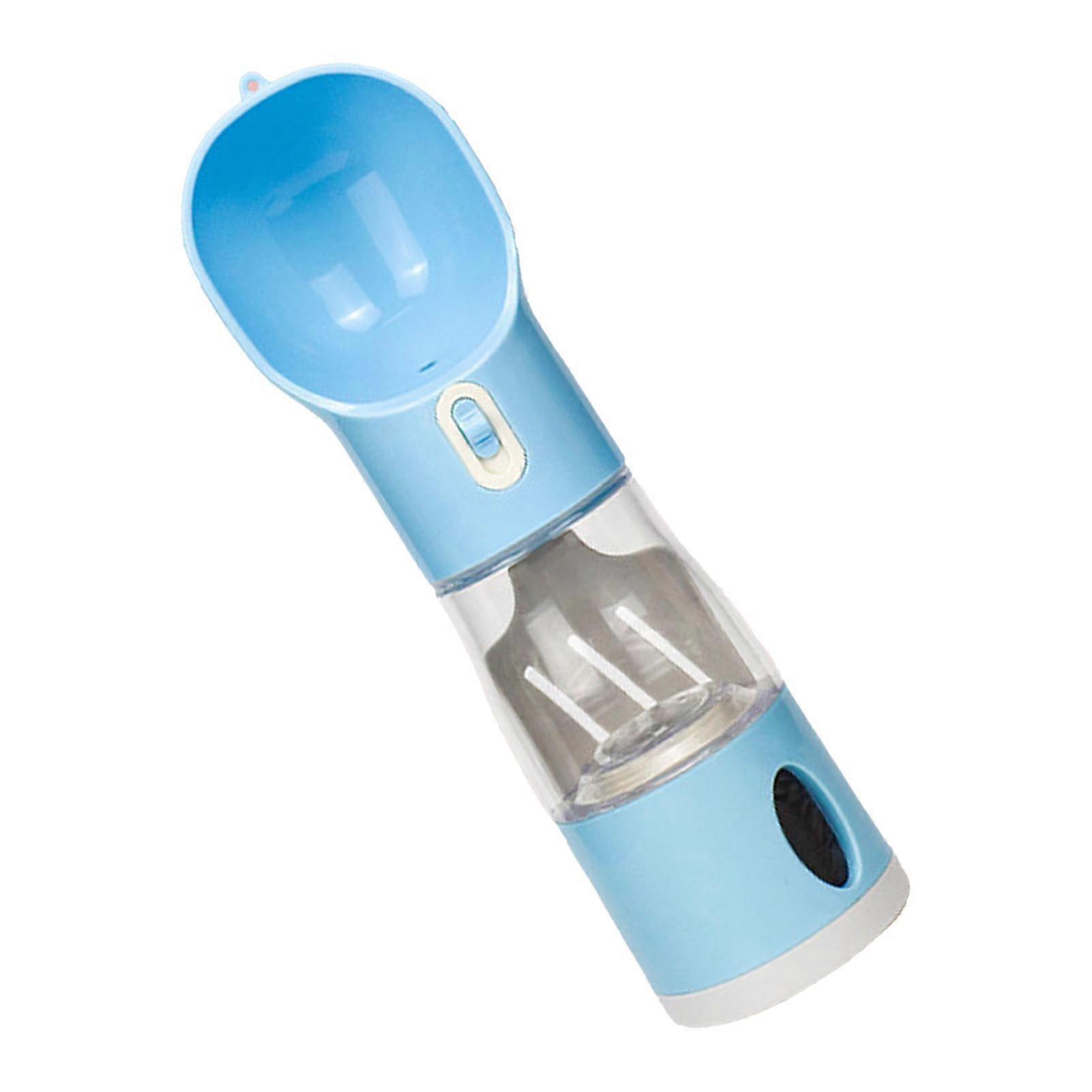 Leakproof Blue Plastic Dog Water Bottle Cup w/Lanyard for Travel