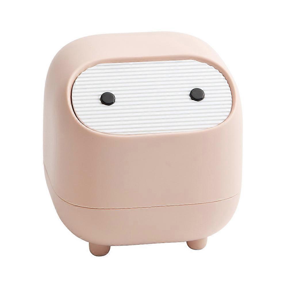 Creative Mini Desktop Trash Can Pressing Type Plastic 1Pcs with Pink Color