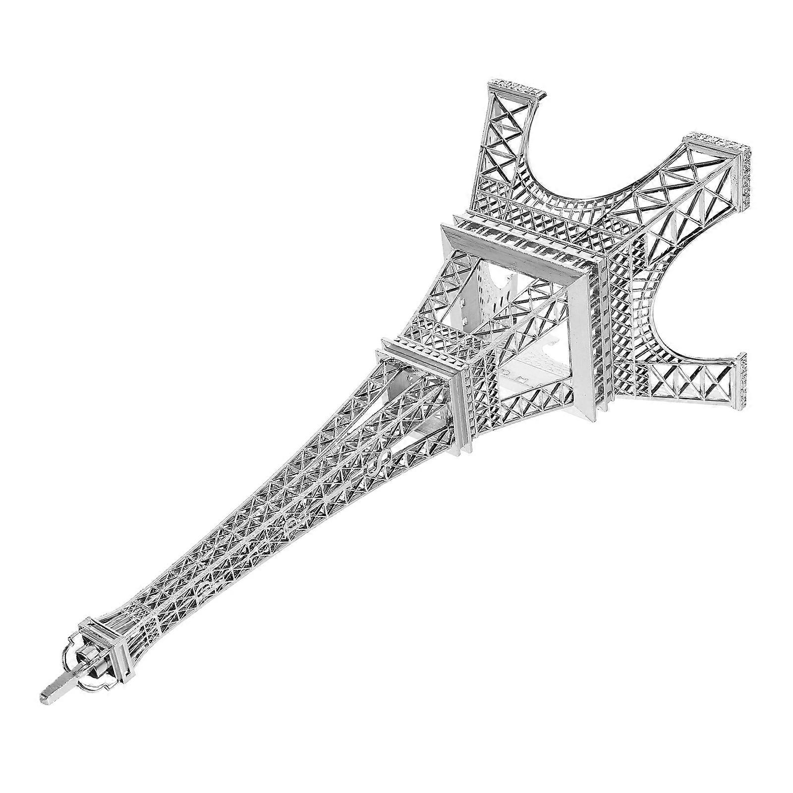 Eiffel Tower Decoration Model 2Pcs Silver Small Desktop Ornament Sturdy And Wear Resistant Suitable For Home Hotel Bar KTV