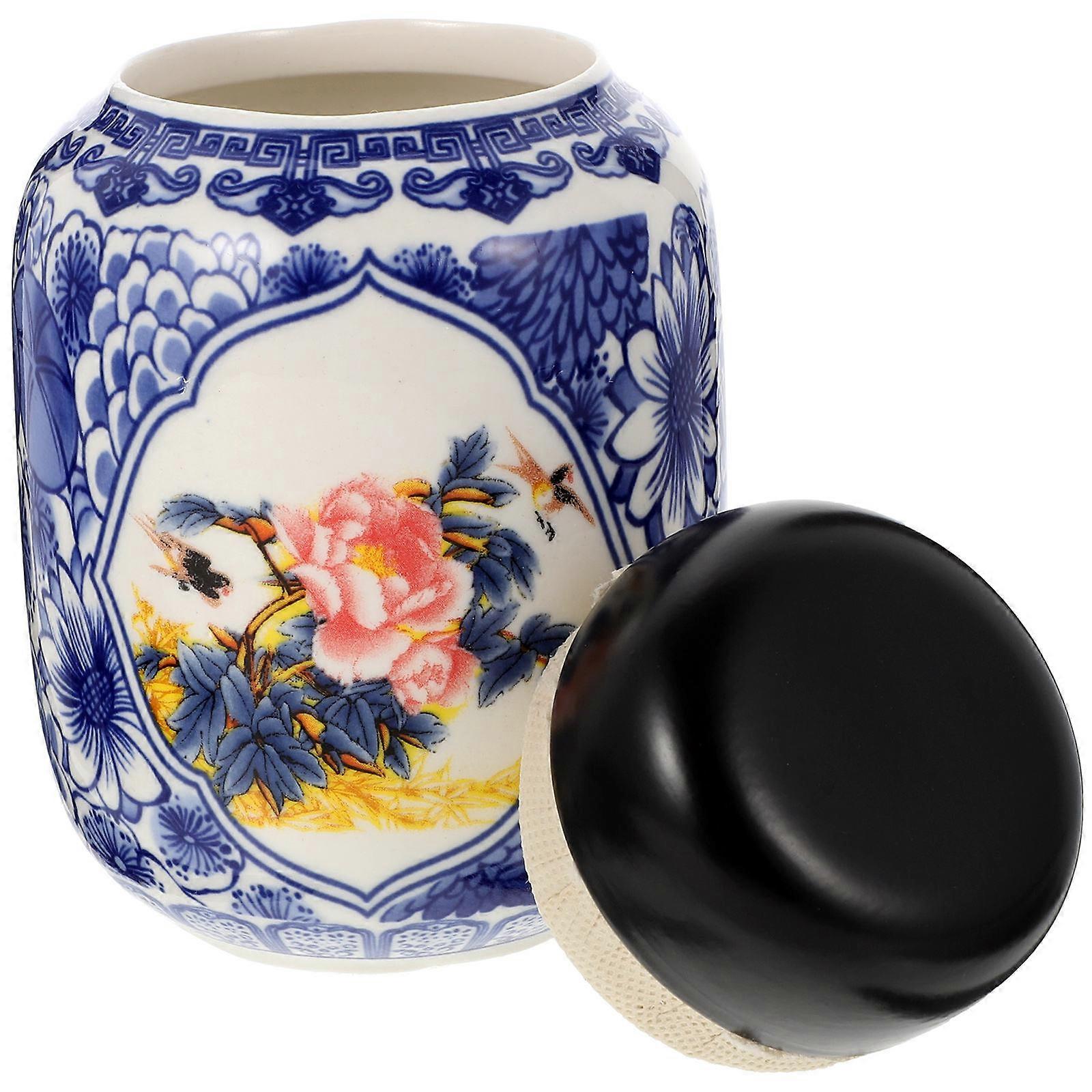 Loose Tea Storage Jar 2Pcs Retro Ceramic Container Ideal For Kitchen Storage And Practical Design